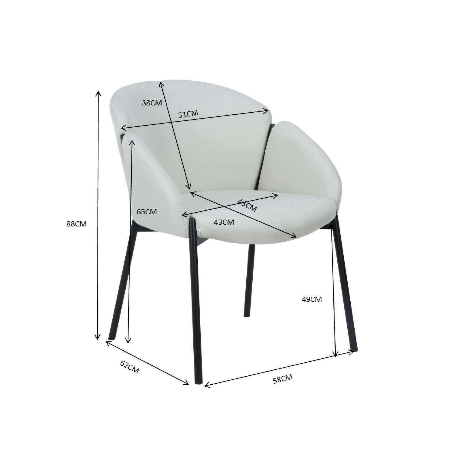 OTTO home Esszimmerstuhl »Westfox«, 2 St., gepolsterte Rückenlehne, Armlehne und Sitzfläche, Sitzhöhe 49 cm
