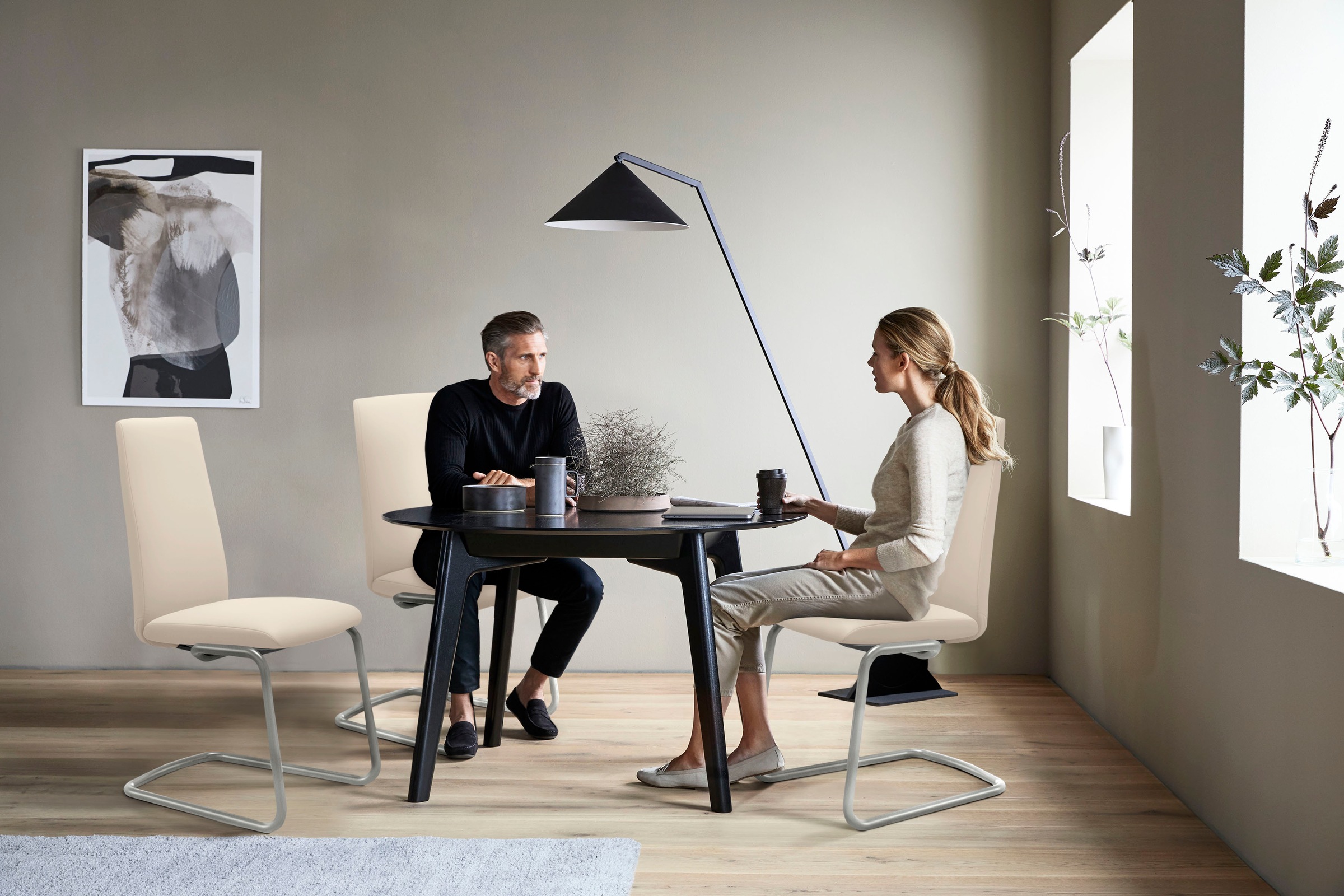Stressless® Polsterstuhl »Laurel«, Leder BATICK, High Back, Größe L, mit Beinen aus Stahl in Schwarz matt