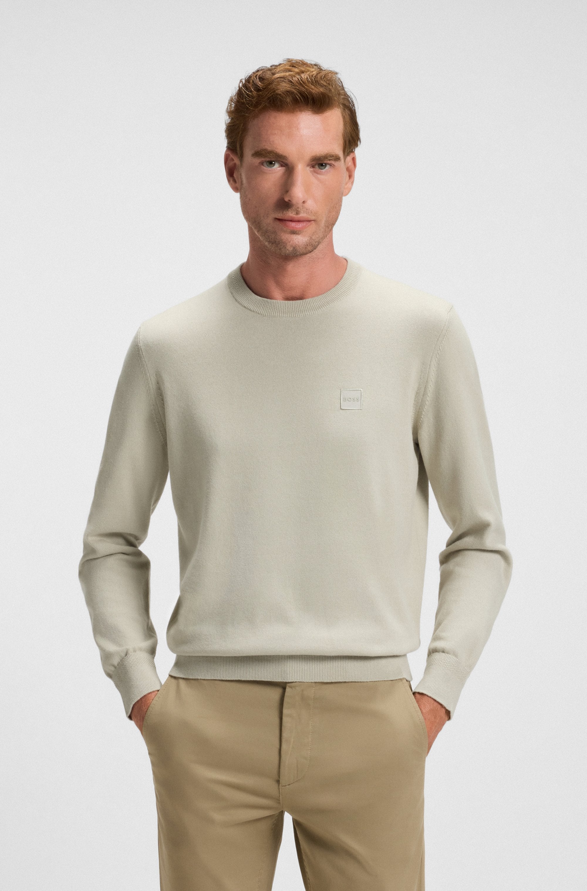 BOSS ORANGE "Kanovano Cotton Cashmere" mit Rundhalsausschnitt