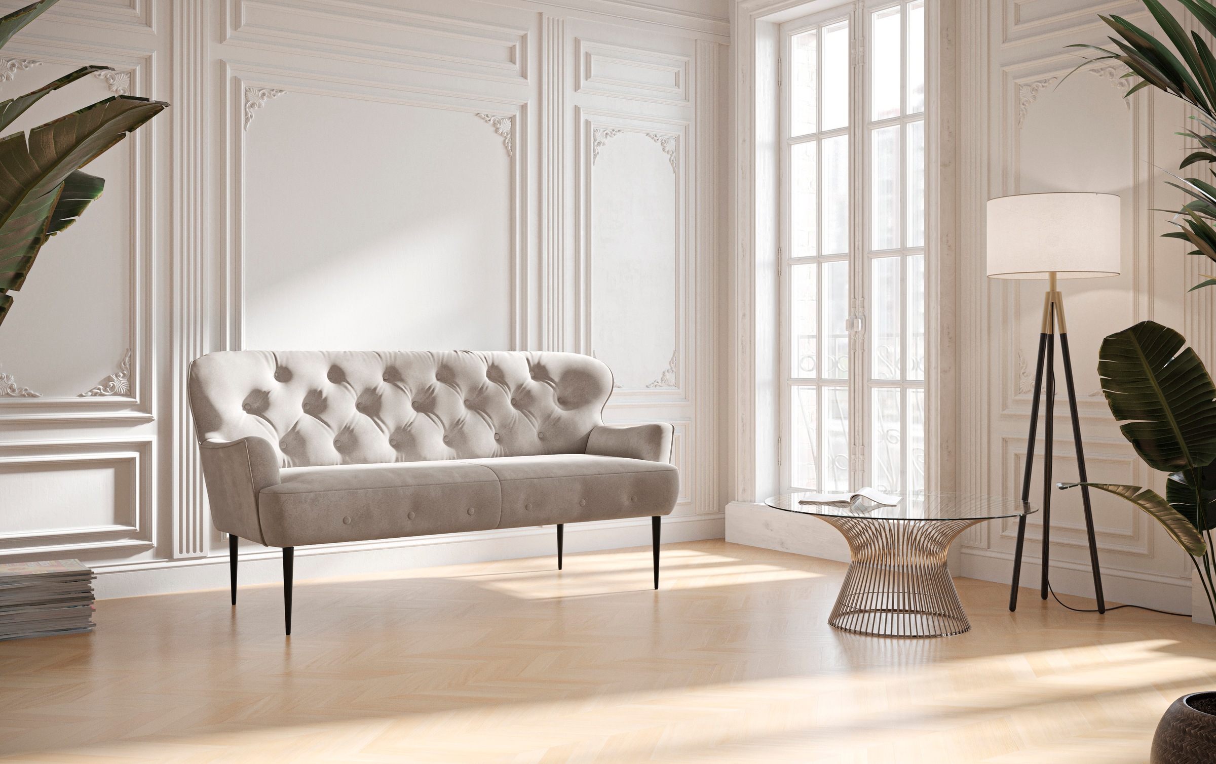 Places of Style 2,5-Sitzer "Amber", mit Knopfheftung,in verschieden Stoffar günstig online kaufen