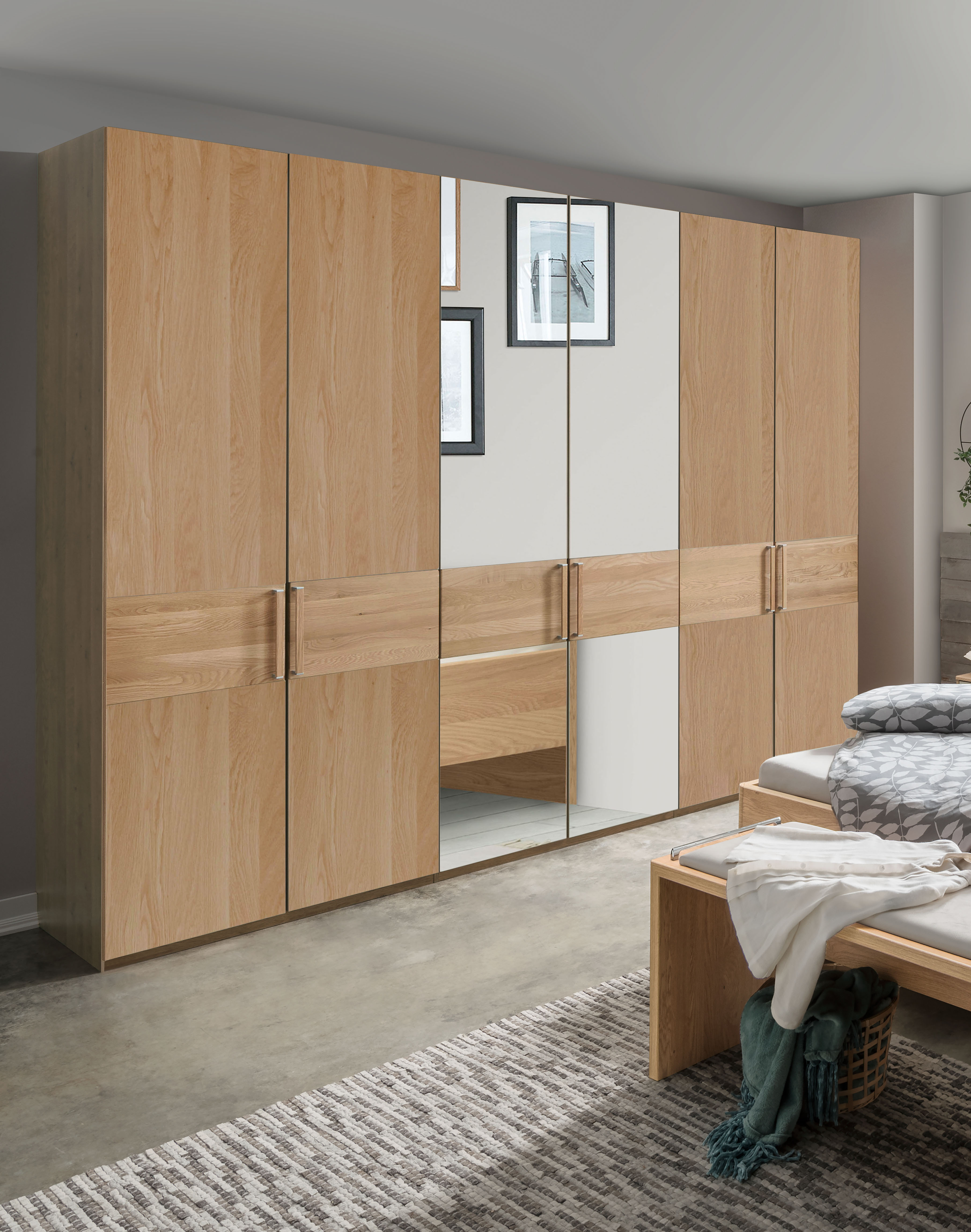 WIEMANN Kleiderschrank "Kiruna" mit Kristallspiegel