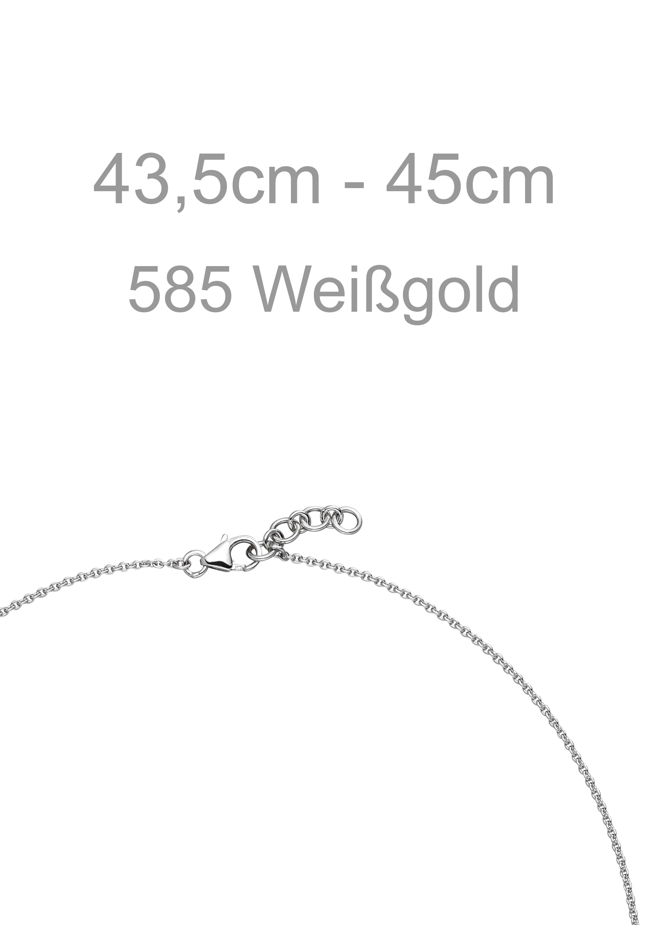 JOBO Kette mit Anhänger »Kreis Ring« 585 Weißgold mit 14 Diamanten