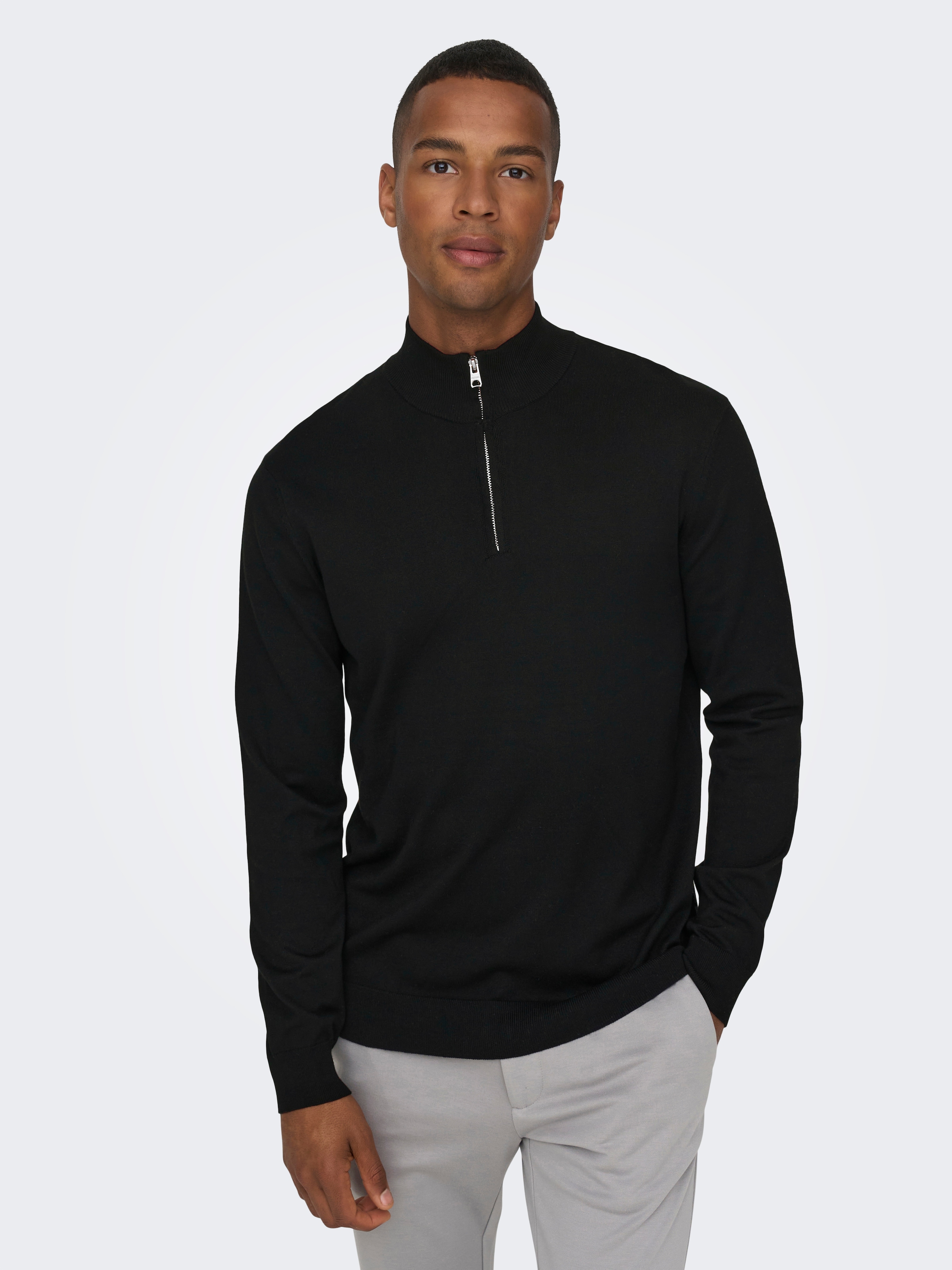 ONLY & SONS Strickpullover »ONSWYLER LIFE REG 14 HALF ZIP KNIT NOOS«