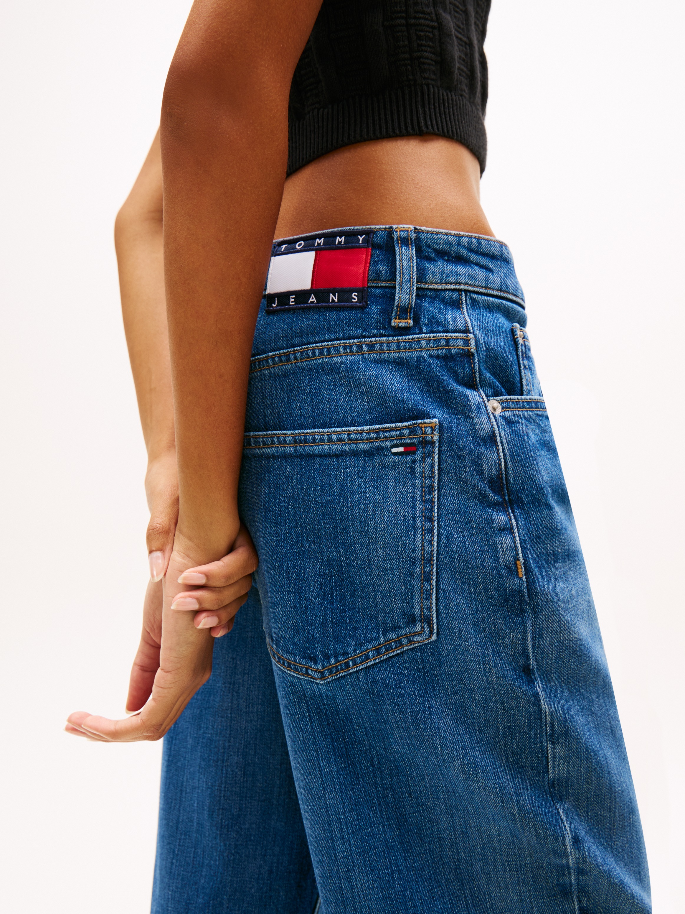 Tommy Jeans Relax-fit-Jeans "MIA MR RLXD STR" in blauer Waschung, mit Hamme günstig online kaufen