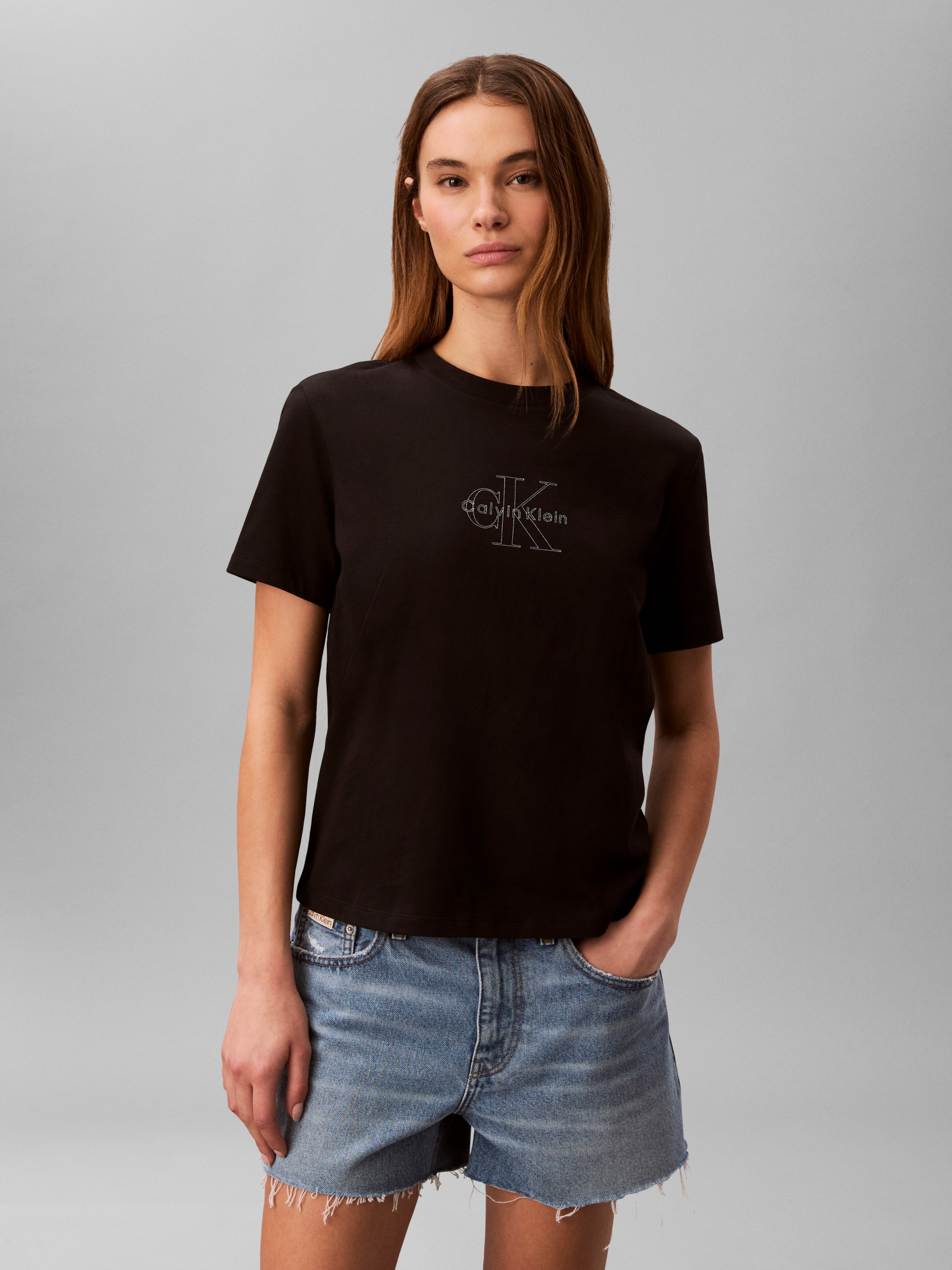 Calvin Klein Jeans T-Shirt "CLASIC MONOLOGO TEE" Regular fit mit Rundhalsau günstig online kaufen