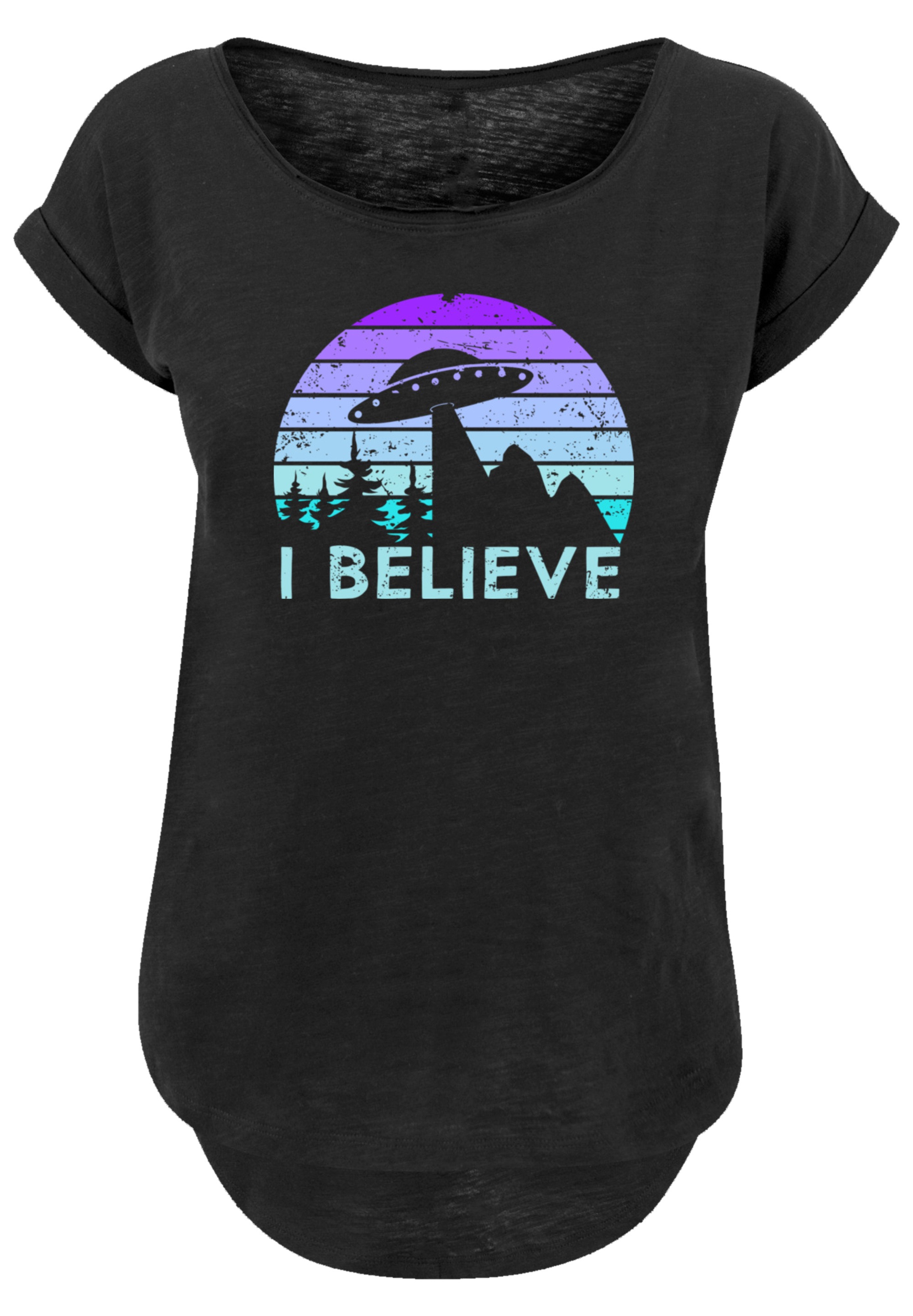 F4NT4STIC T-Shirt »I BELIEVE UFO Alien Raumschiff Retro«, Premium Qualität