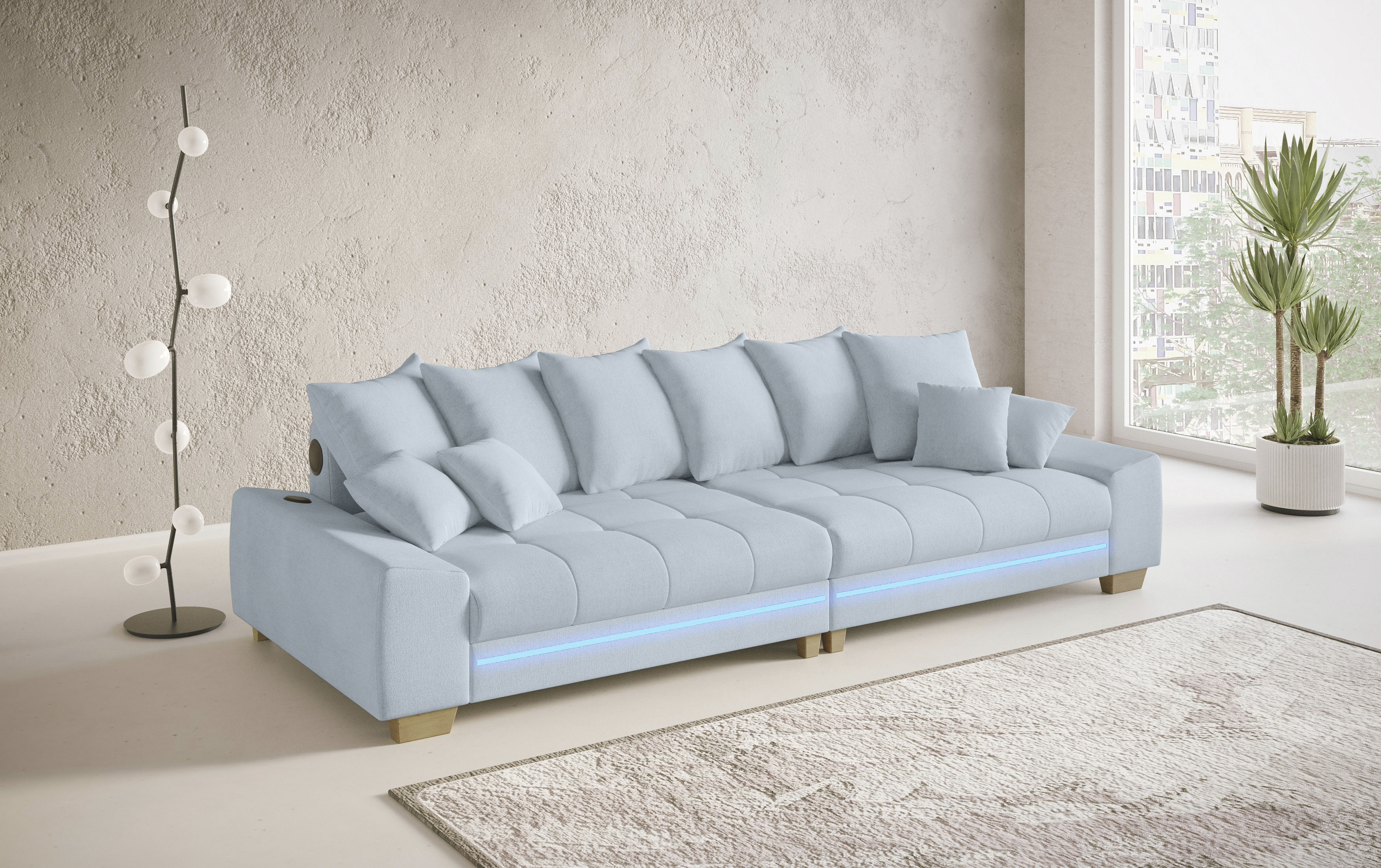 Thumbnail - Mr. Couch Big-Sofa "Nikita II", RGB-LED, Bluetooth-Soundsystem, wahlweise mit Kaltschaum