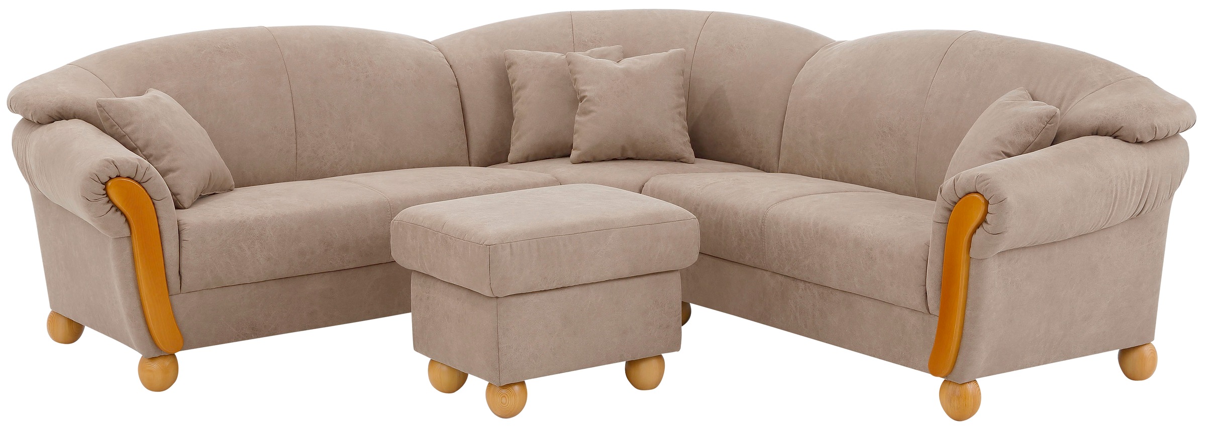 Home affaire Ecksofa »Milano Vintage, L-Form«, mit Federkern, Bezug in Lederoptik, incl. 4 Zierkissen