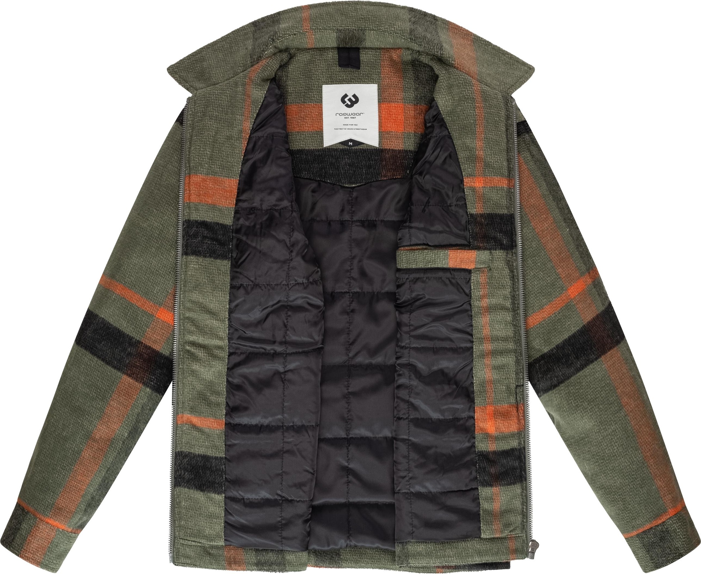 Ragwear Outdoorjacke »Azzte Check«, ohne Kapuze, stylische Herren Hemdjacke mit großem Karo-Muster