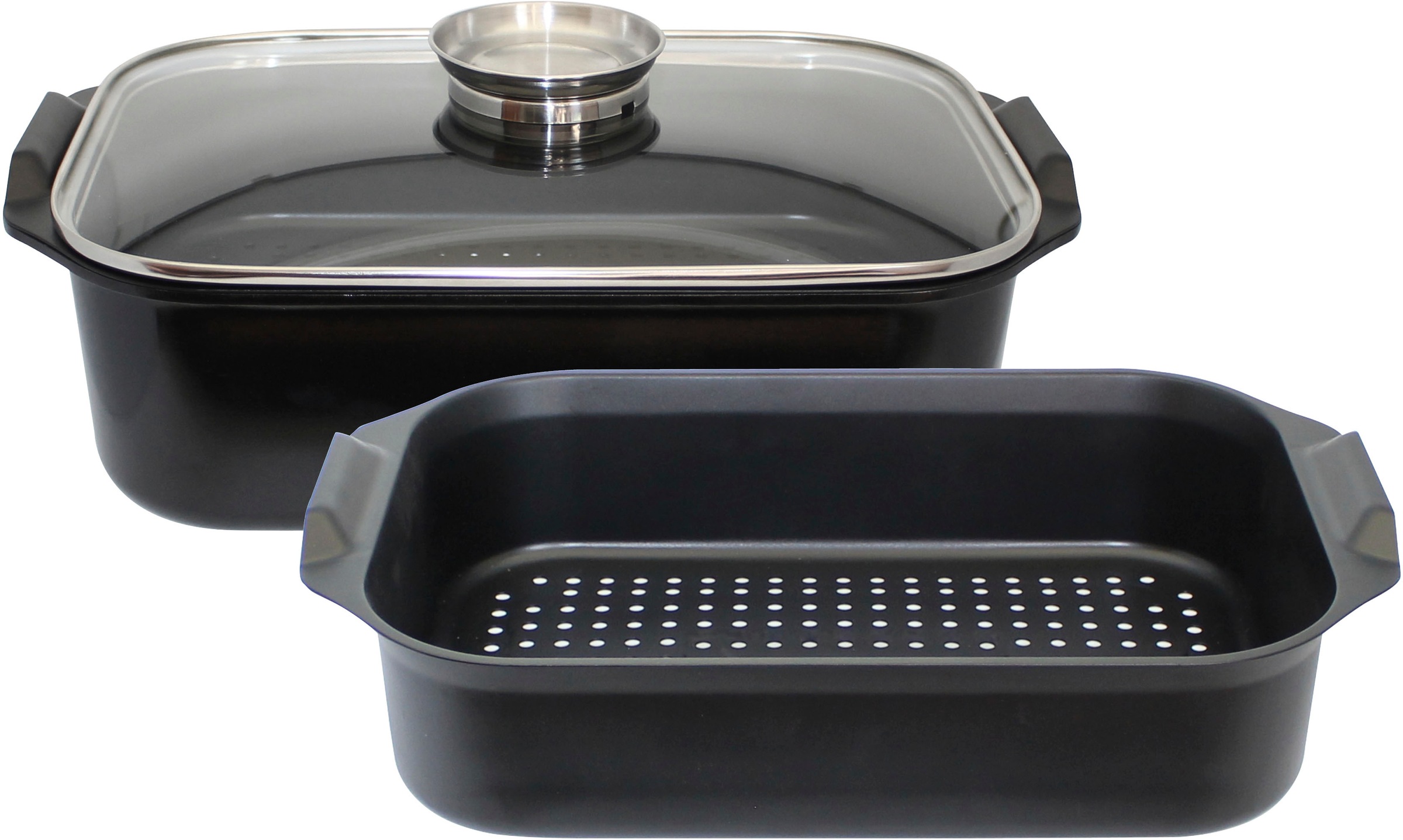 ELO Bräter "Duo Vital", Höhe 16cm, schwarz, Töpfe, mit Carboneinsatz, backofenfest, Induktion