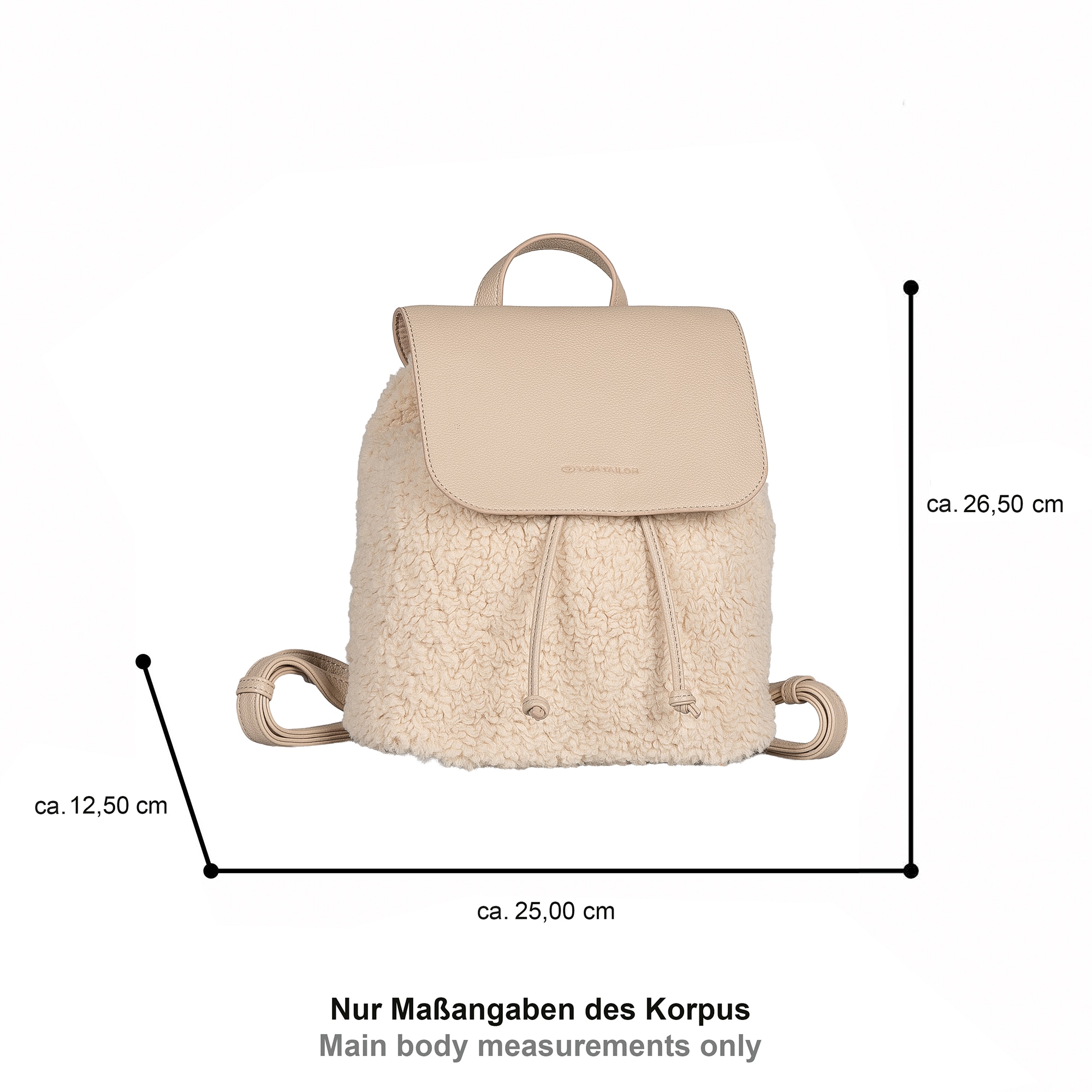 TOM TAILOR Rucksack »Zelina« Damen Freizeitrucksack, Cityrucksack in Plüsch-Optik