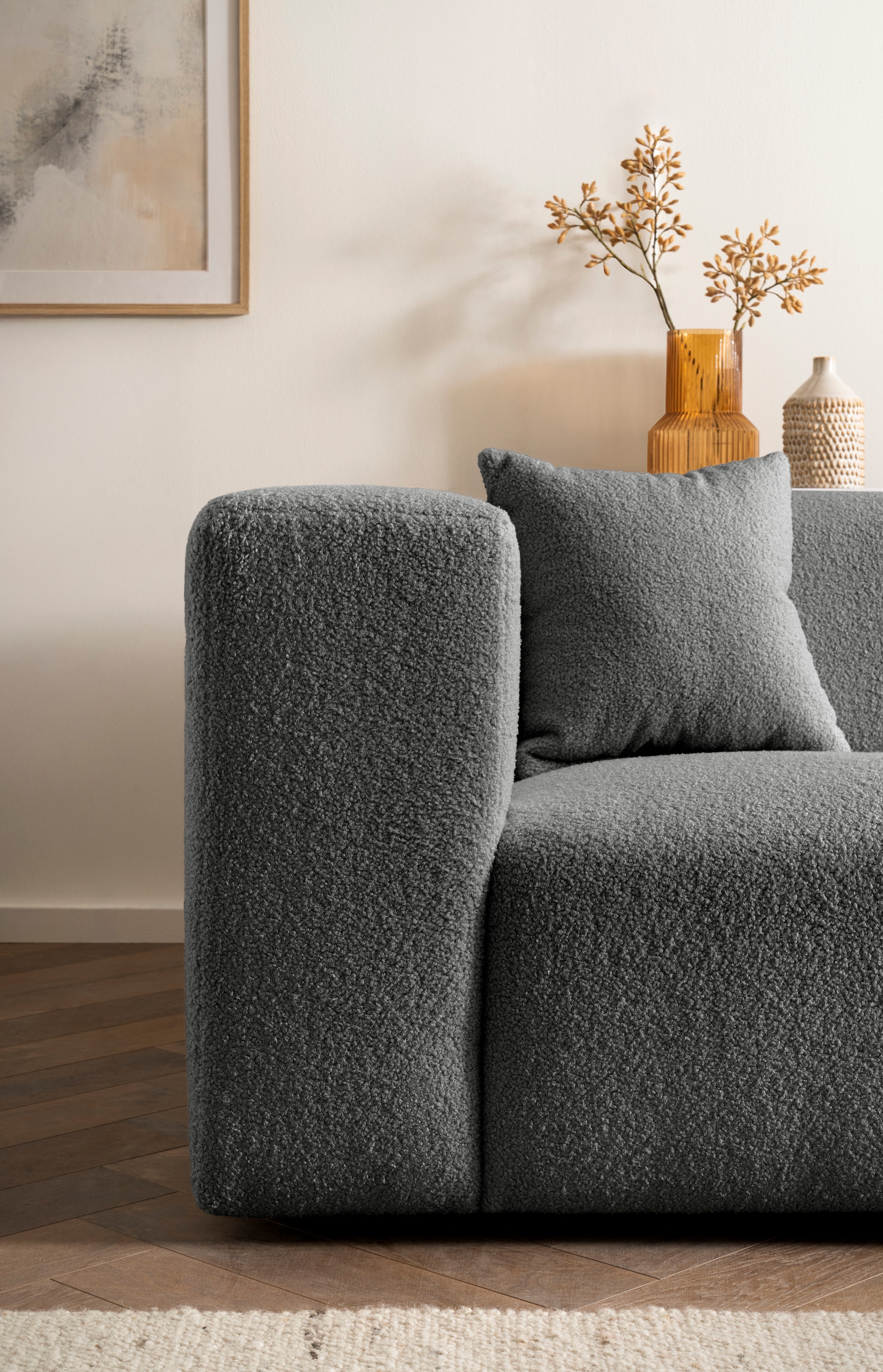 andas Polsterecke »BAKELS, Ecksofa-Set mit Hocker, L-Form mit Schlaffunktion«, Ecksofa-Set (incl. Hocker) im trendigen Megacord