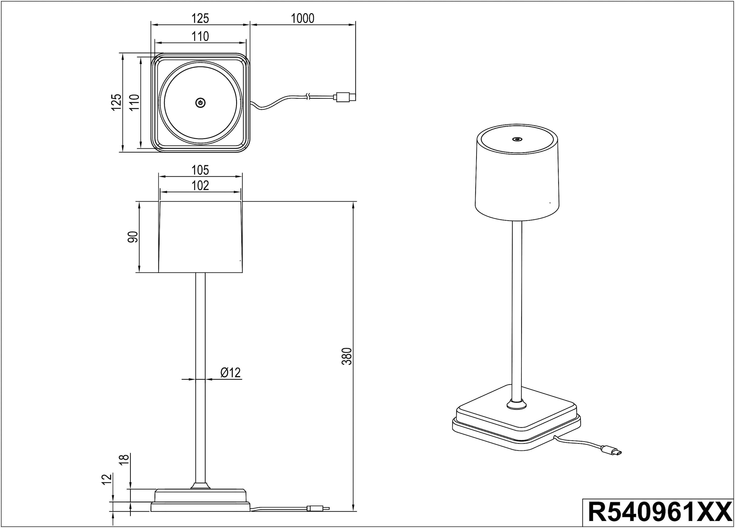 TRIO Leuchten LED Außen-Tischleuchte dimmbar USB 1 einstellbar | BAUR »Fernandez«, Ladestation bestellen flammig-flammig, Lichtfarbe Tischlampe Akku Garten