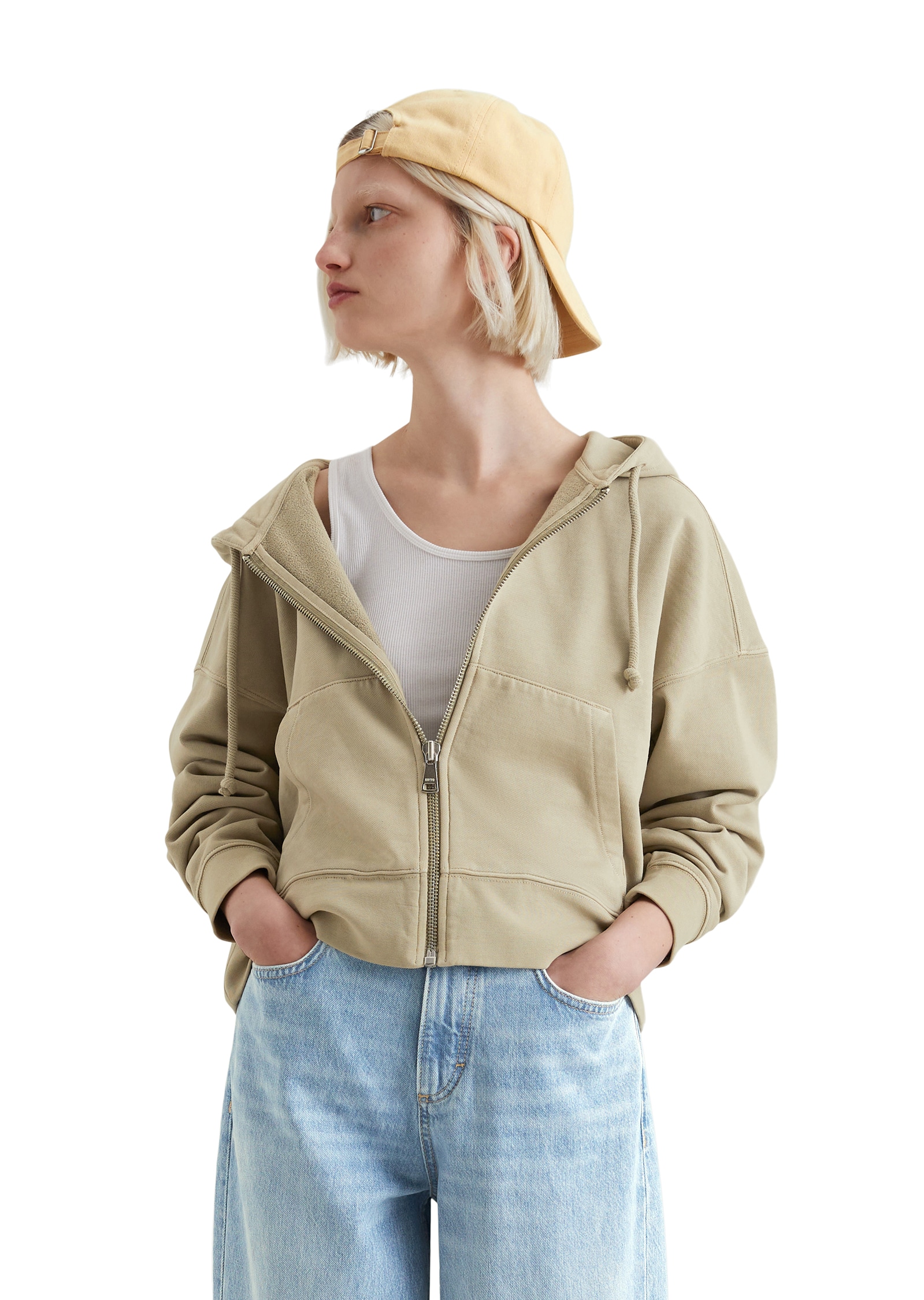 Marc O'Polo DENIM Kapuzensweatjacke, in Cropped Form