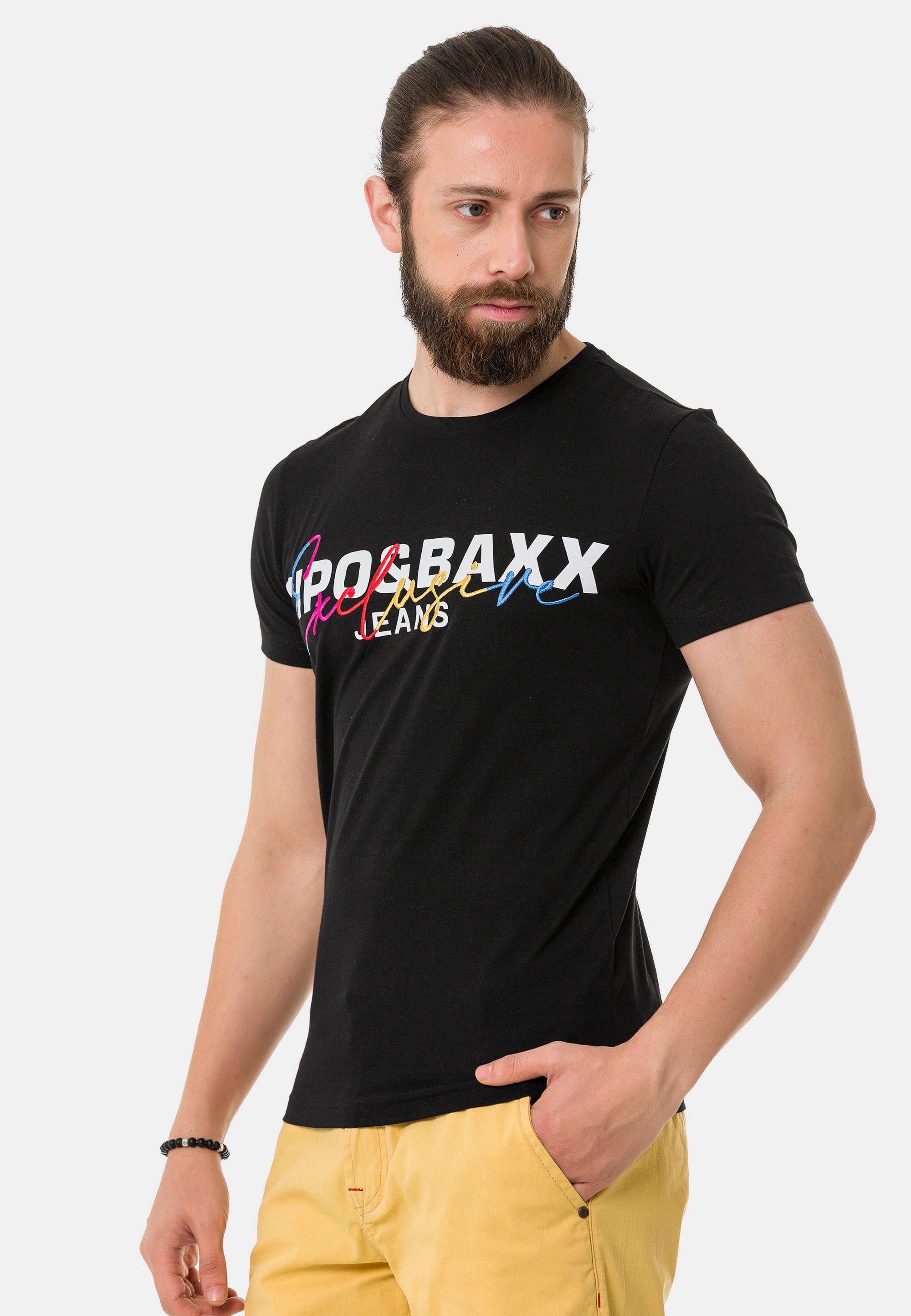 Cipo & Baxx T-Shirt »T-Shirt«, mit Rundhalsausschnitt