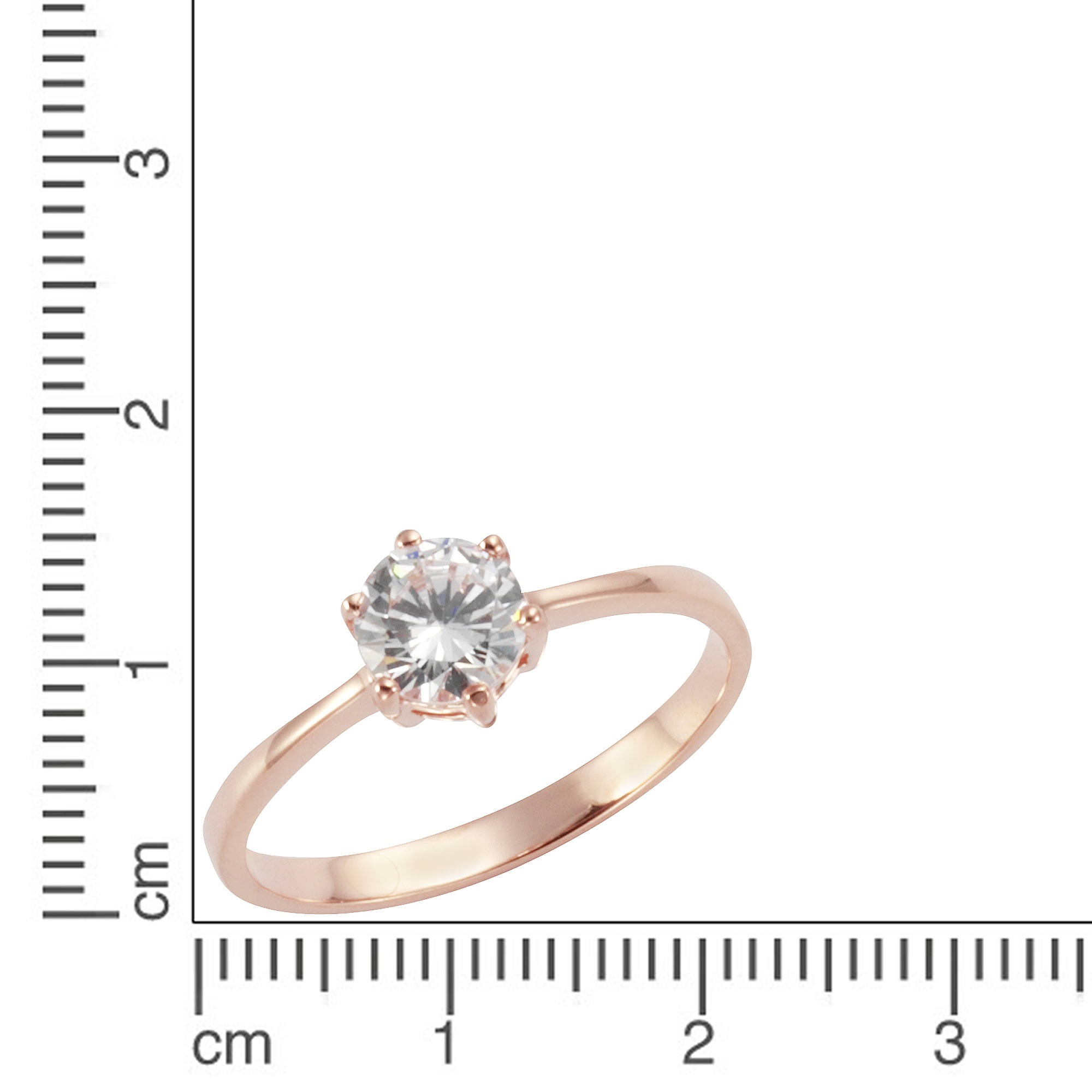 Zeeme Fingerring »925/- Sterling Silber rotvergoldet Zirkonia«