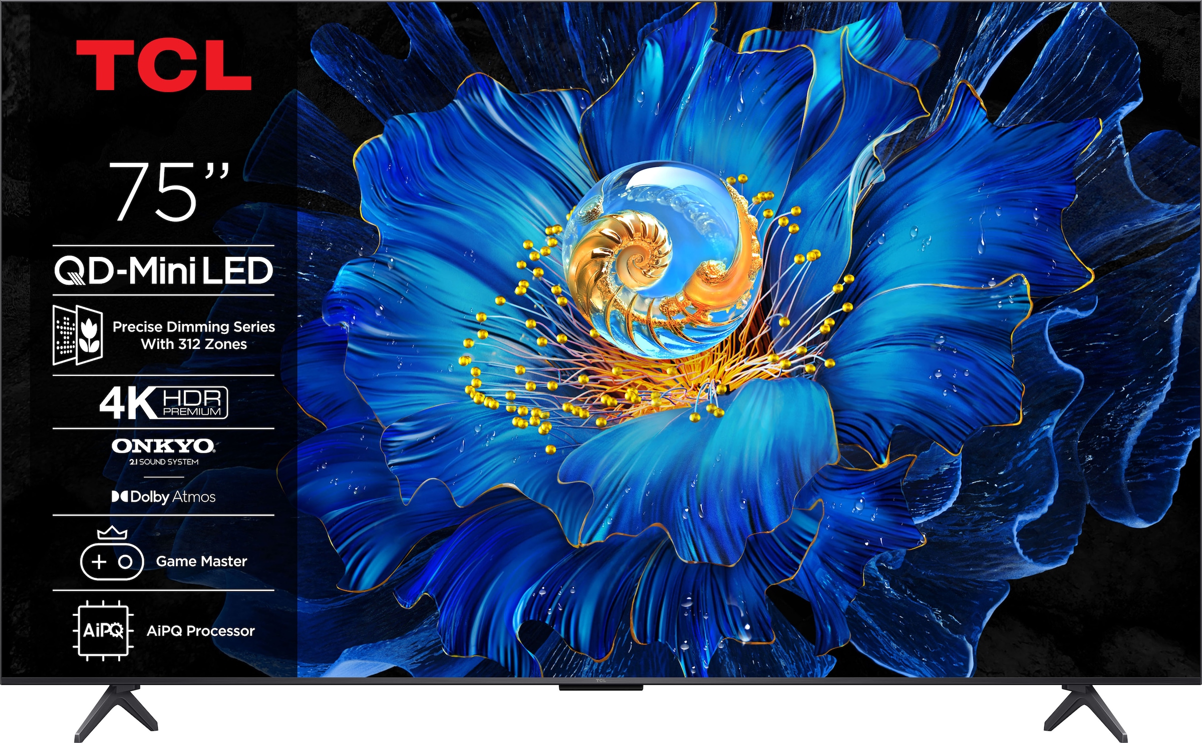 TCL QLED Mini LED-Fernseher »75C61KSX2«, 4K Ultra HD, Google TV-Smart-TV, 4K HDR, AiPQ, Game Master, Smart TV, Apple TV, Multi-HDR, Dolby Vision