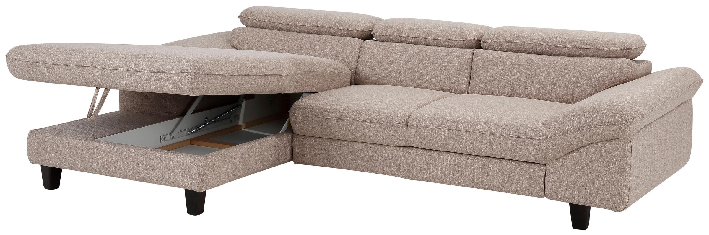 Home affaire Ecksofa »Pilot L-Form«, mit Kopfteilverstellung, wahlweise mit Bettfunktion & Bettkasten