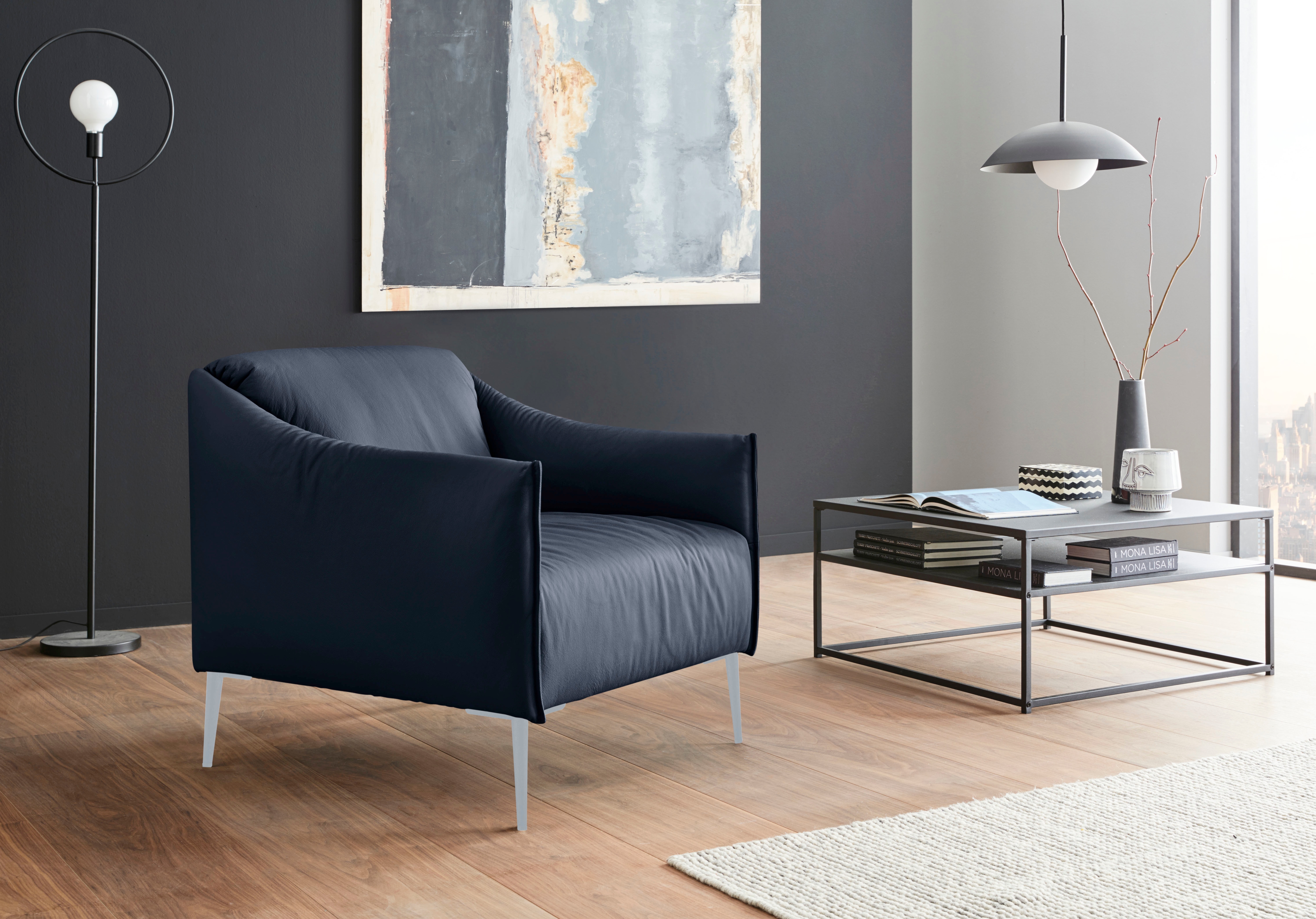 W.SCHILLIG Cocktailsessel "sally Designsessel, zeitlos und bequem, tolle Verarbeitungsdetails" mit Metallfüßen in Silber matt