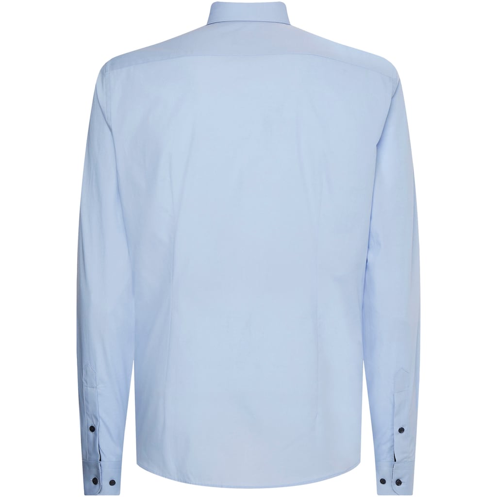 Tommy Hilfiger TAILORED Langarmhemd »CL SOLID POPLIN SF SHIRT«, mit floralem Muster in der Krageninnenseite