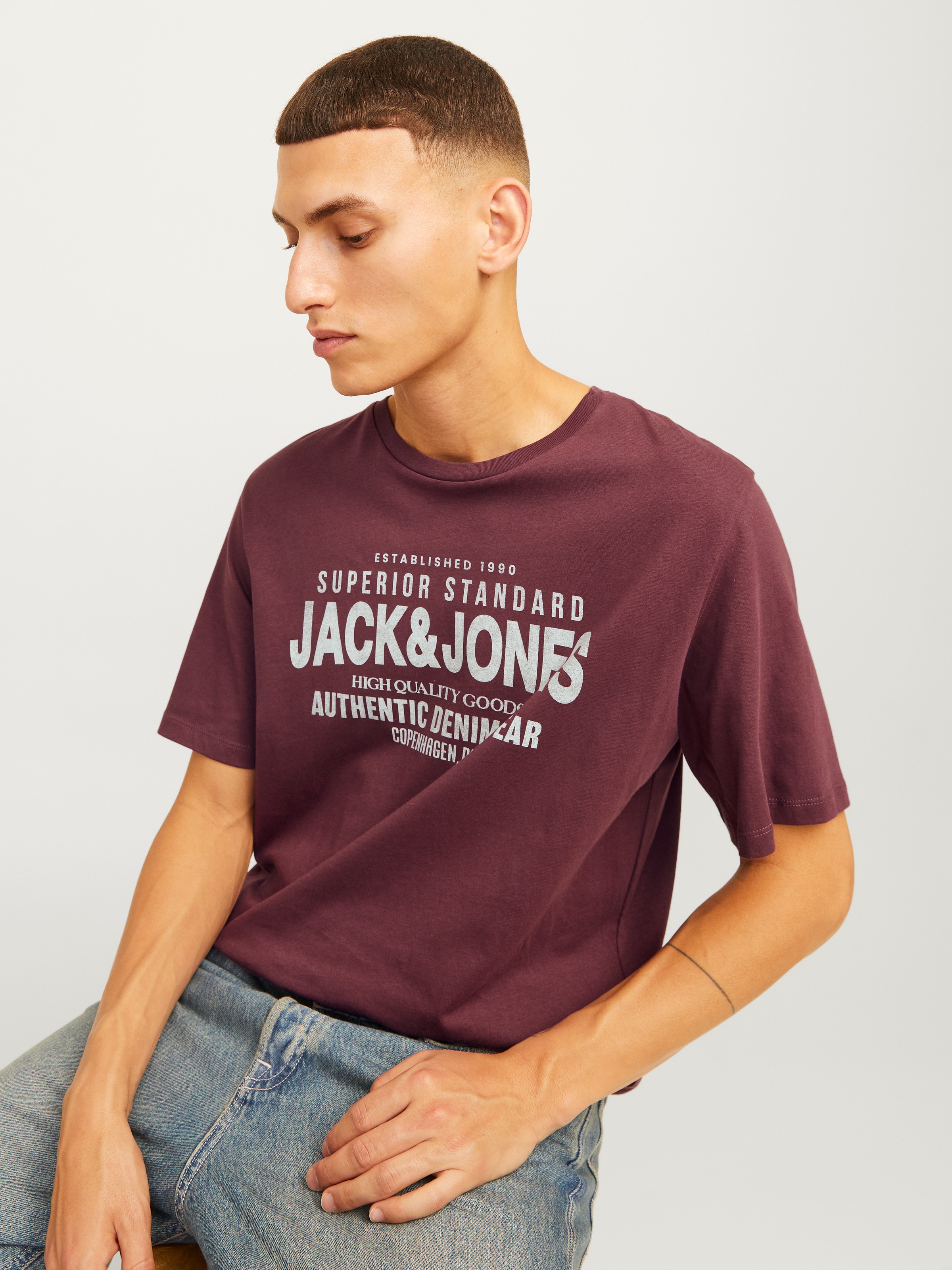 Jack & Jones Rundhalsshirt »JJJEANS TEE SS O-NECK«