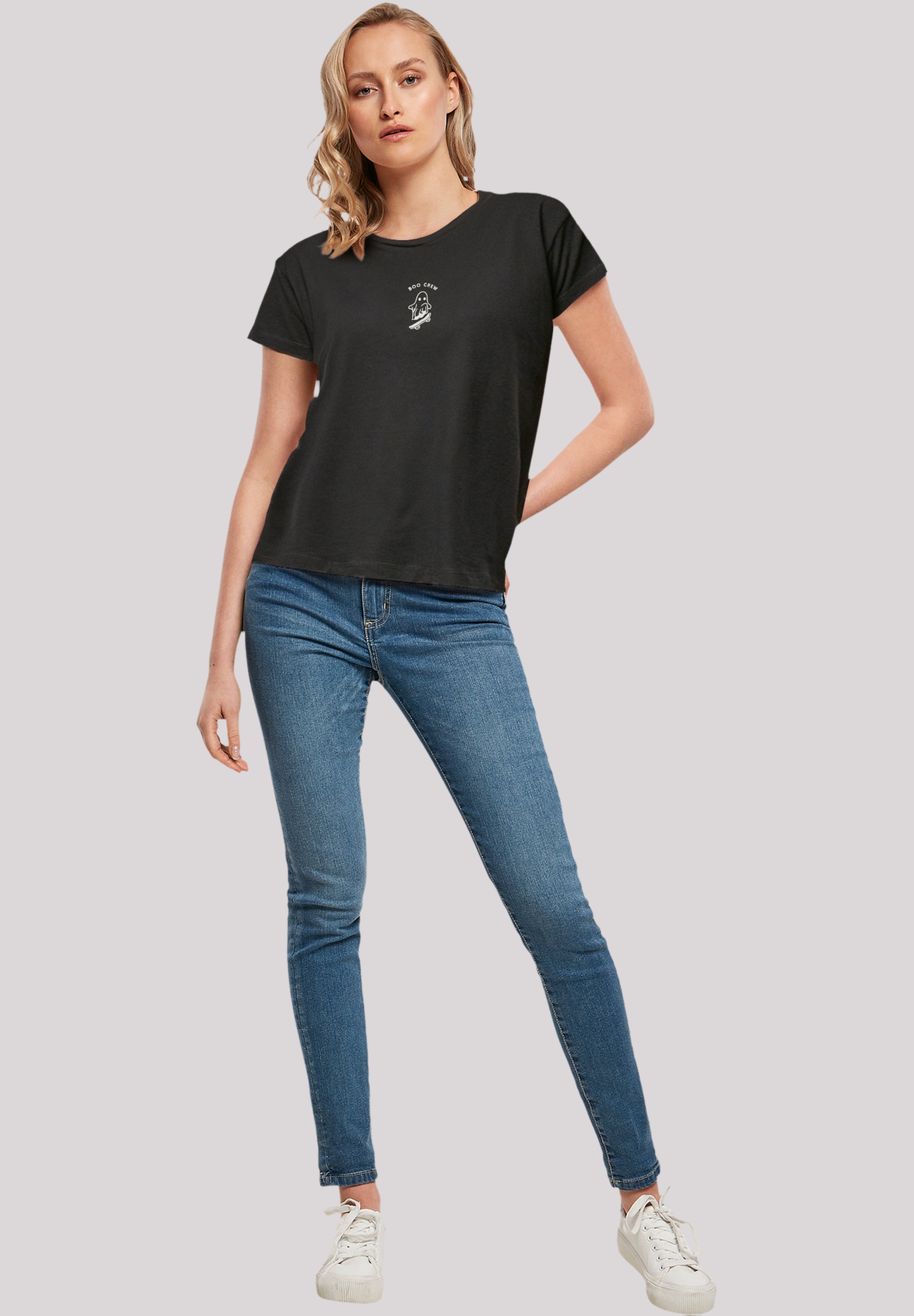 F4NT4STIC T-Shirt »Boo Crew Halloween«, Print
