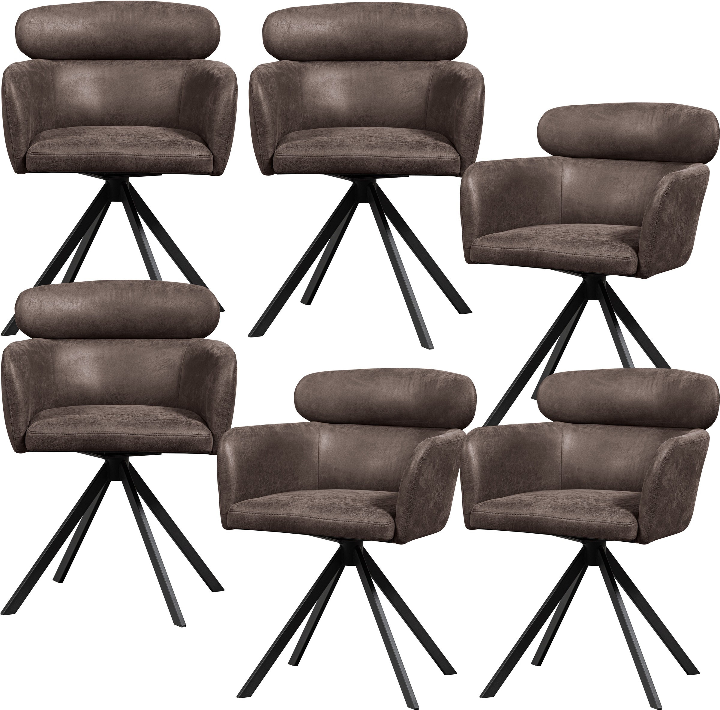 WOOOD Esszimmerstuhl »Fenne aus Kunstleder mit Drehgestell aus Metall H 80 x B 58 cm« (Set) 2 Stk.(Set, 2 St) Hohe Verschleißfestigkeit, Breite 58 cm