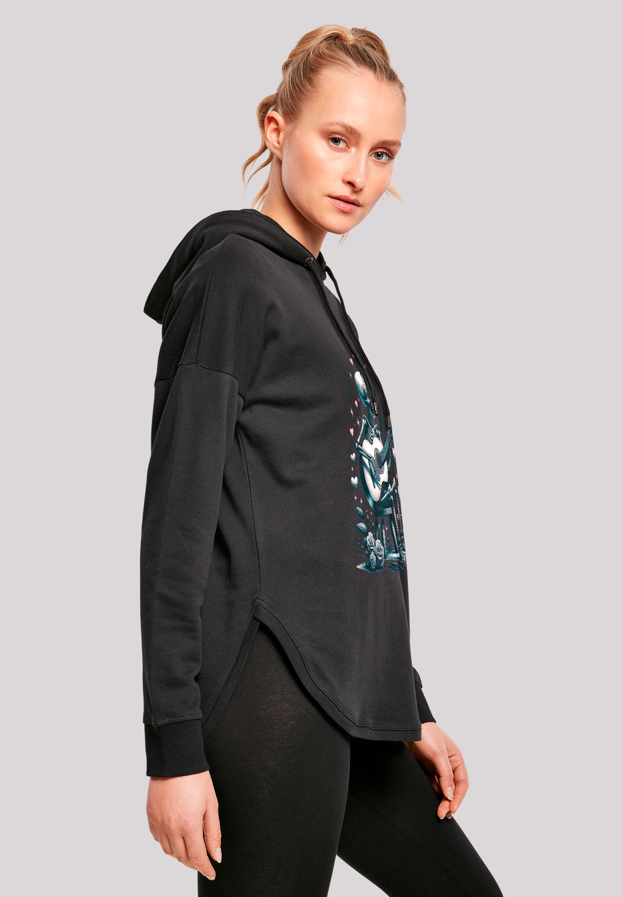 F4NT4STIC Kapuzenpullover »Skelett spielt Gitarre, Musik, Liebe«, Premium Qualität