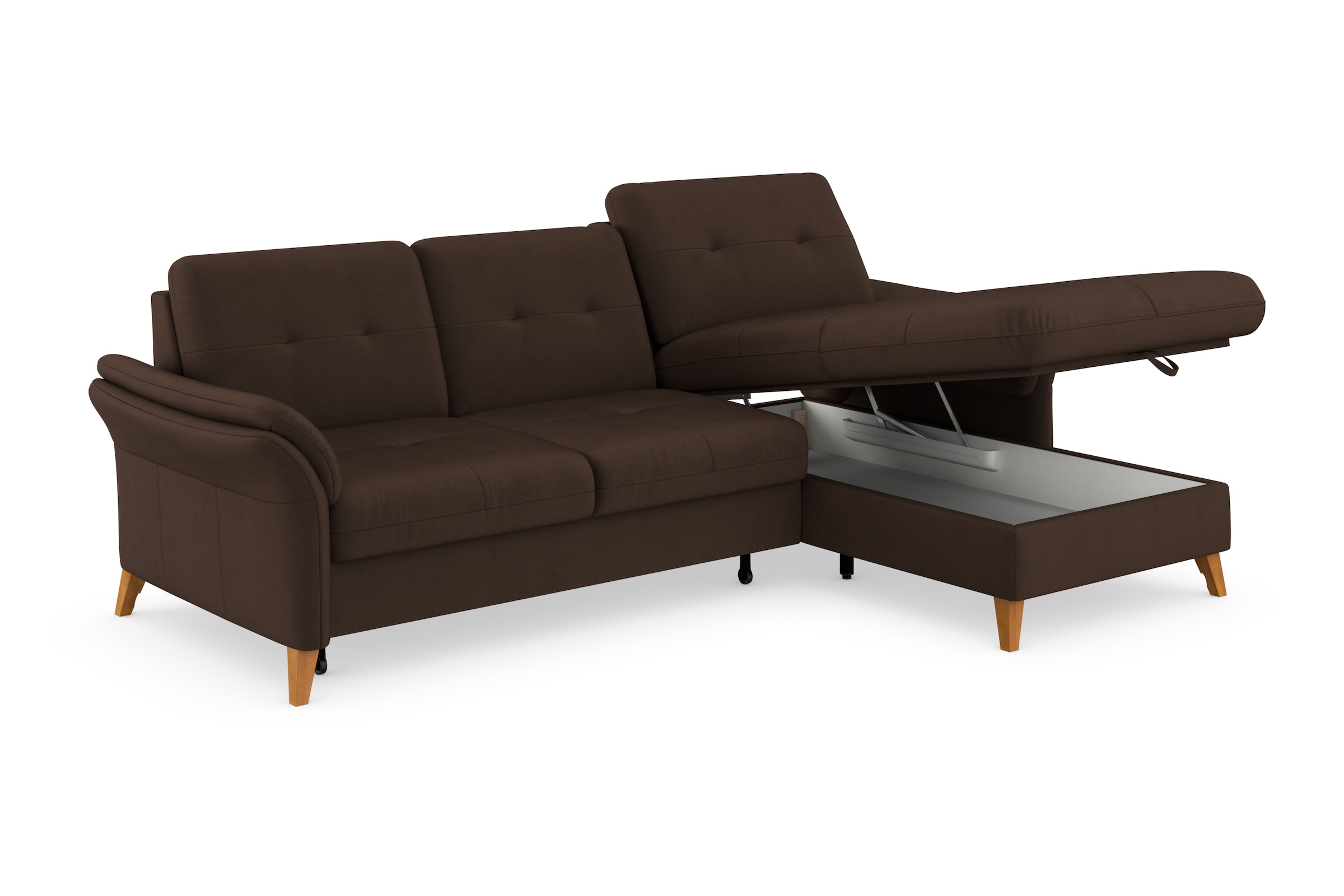 sit&more Ecksofa »Göteborg«, Sitztiefenverstellung und Federkern, wahlweise mit Bettfunktion