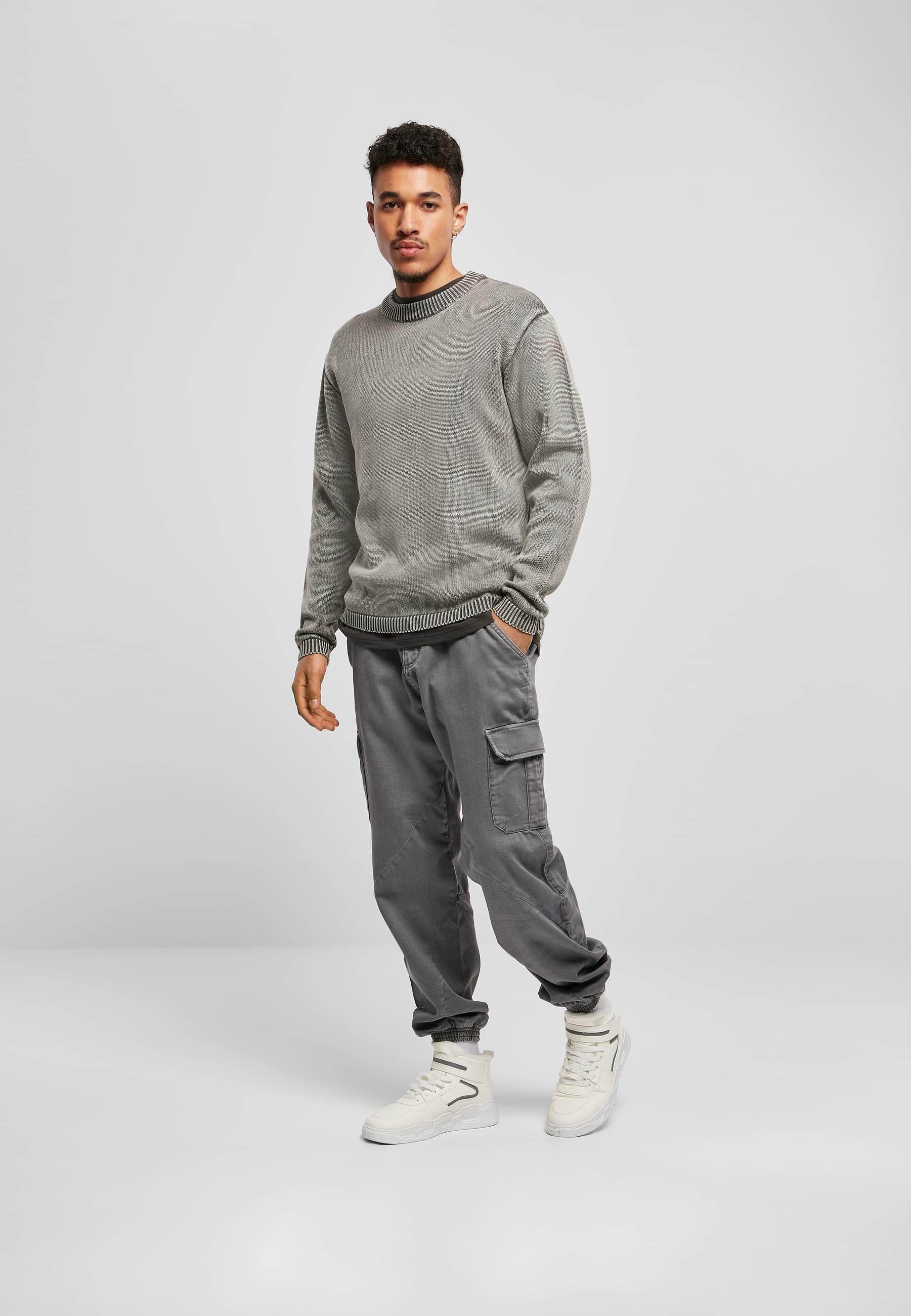 URBAN CLASSICS Rundhalspullover »Urban Classics Herren Washed Sweater«, (1 tlg.)