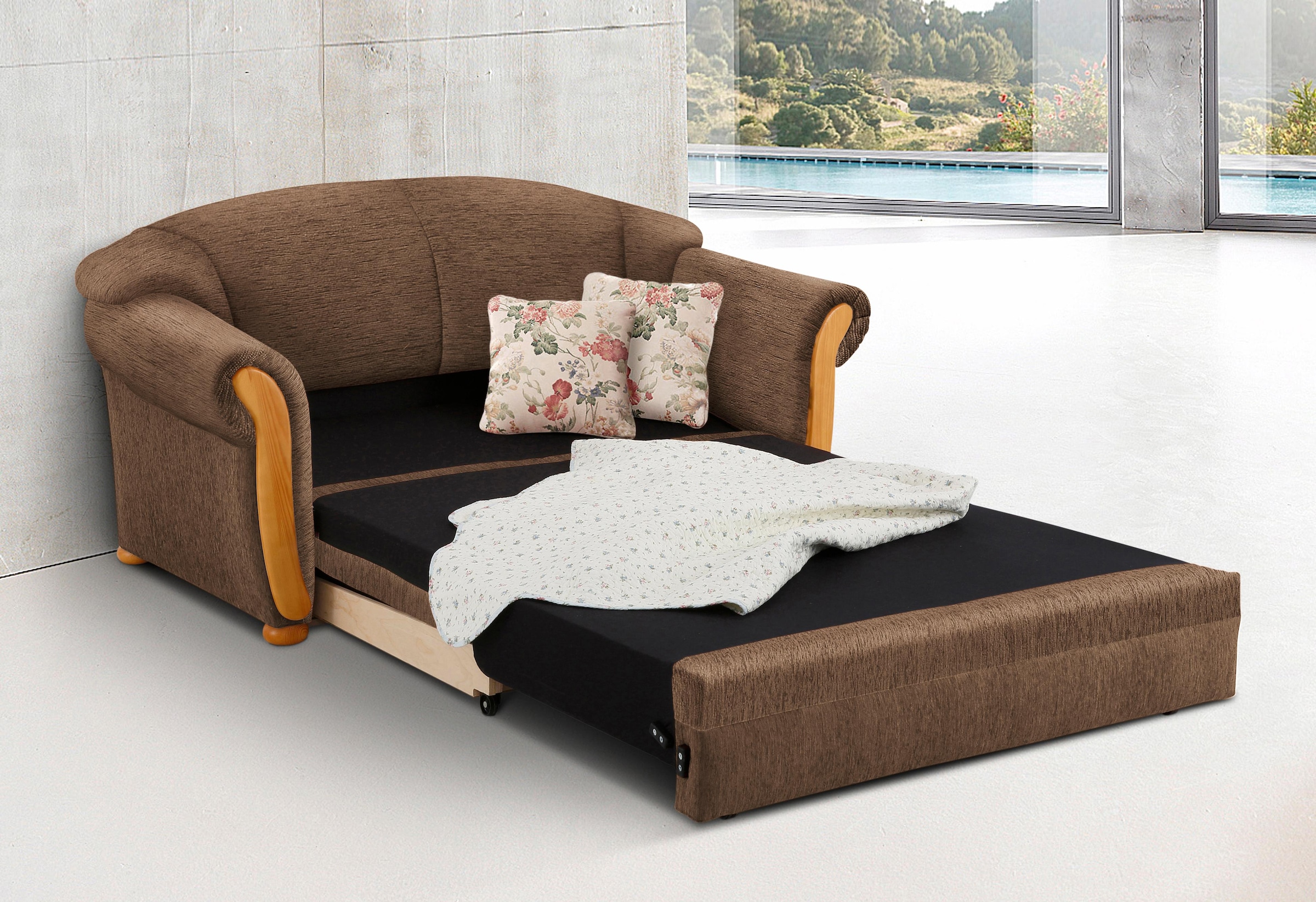Home affaire 2-Sitzer "Milano, Schlafsofa im Landhaus-Stil, bequem, Liegefl günstig online kaufen
