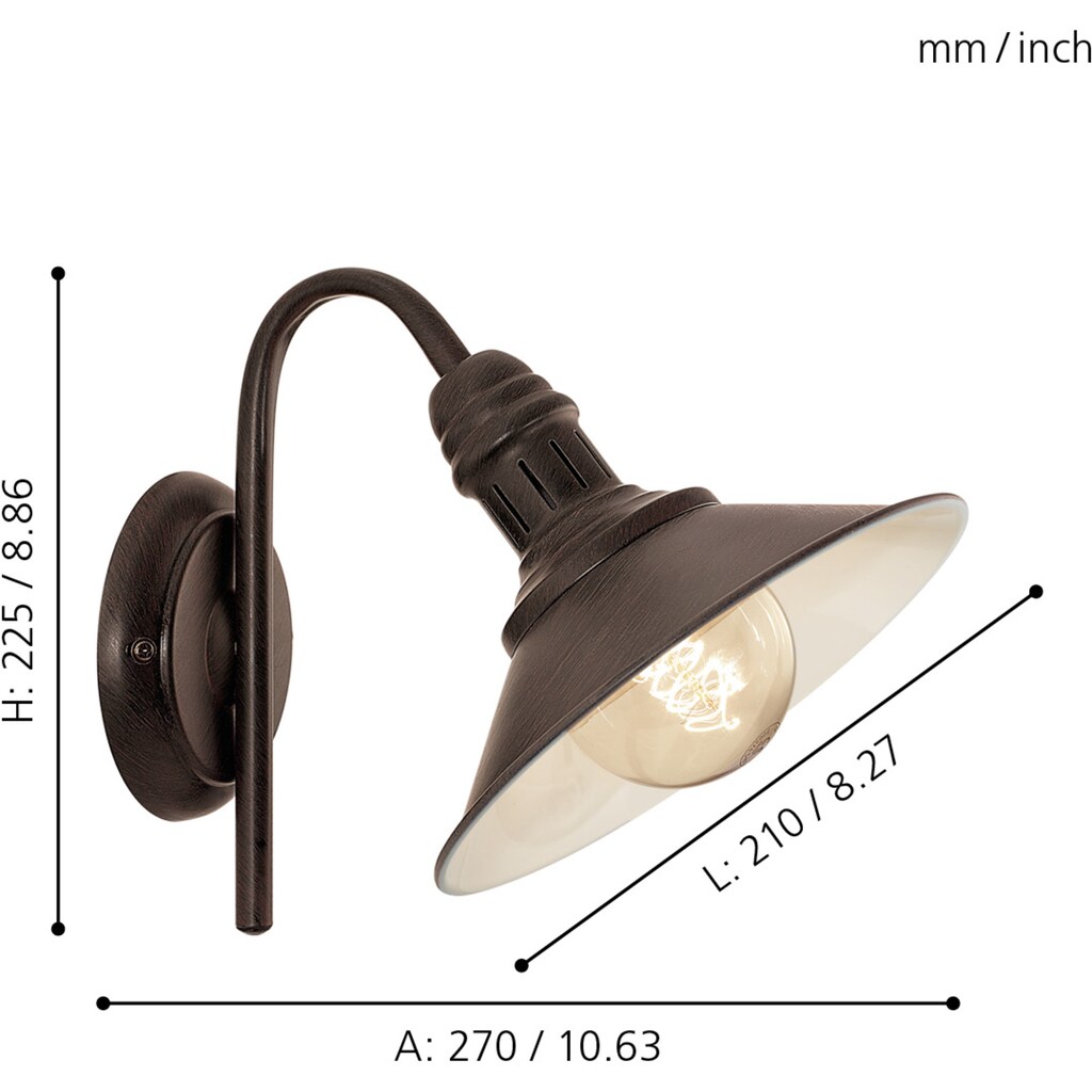 EGLO Wandleuchte »STOCKBURY«, 1 flammig-flammig