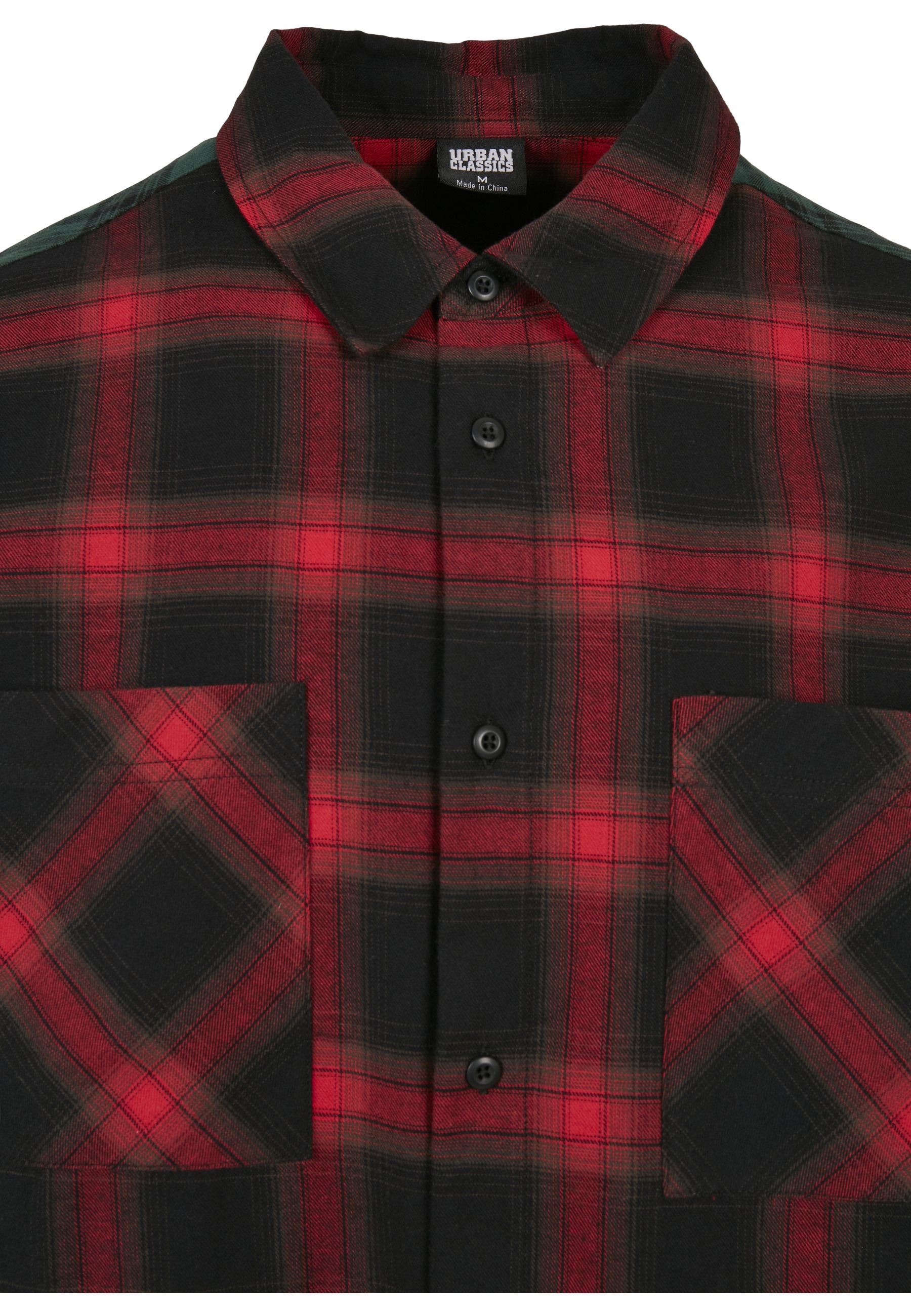 URBAN CLASSICS Langarm-Poloshirt »Urban Classics Herren Oversized Mix Check Shirt« 1 Stk.