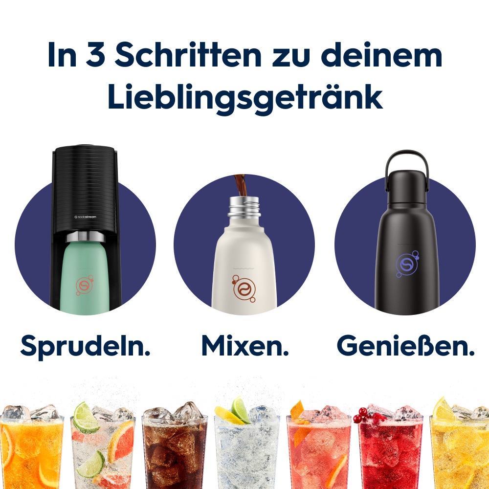 SodaStream Thermoflasche »Metallflasche Fizz&go COOL DWS, 0,9 l, Trinkflasche« kompatibel mit SodaStream DUO, E-DUO, TERRA, ART & ENSO Wassersprudler