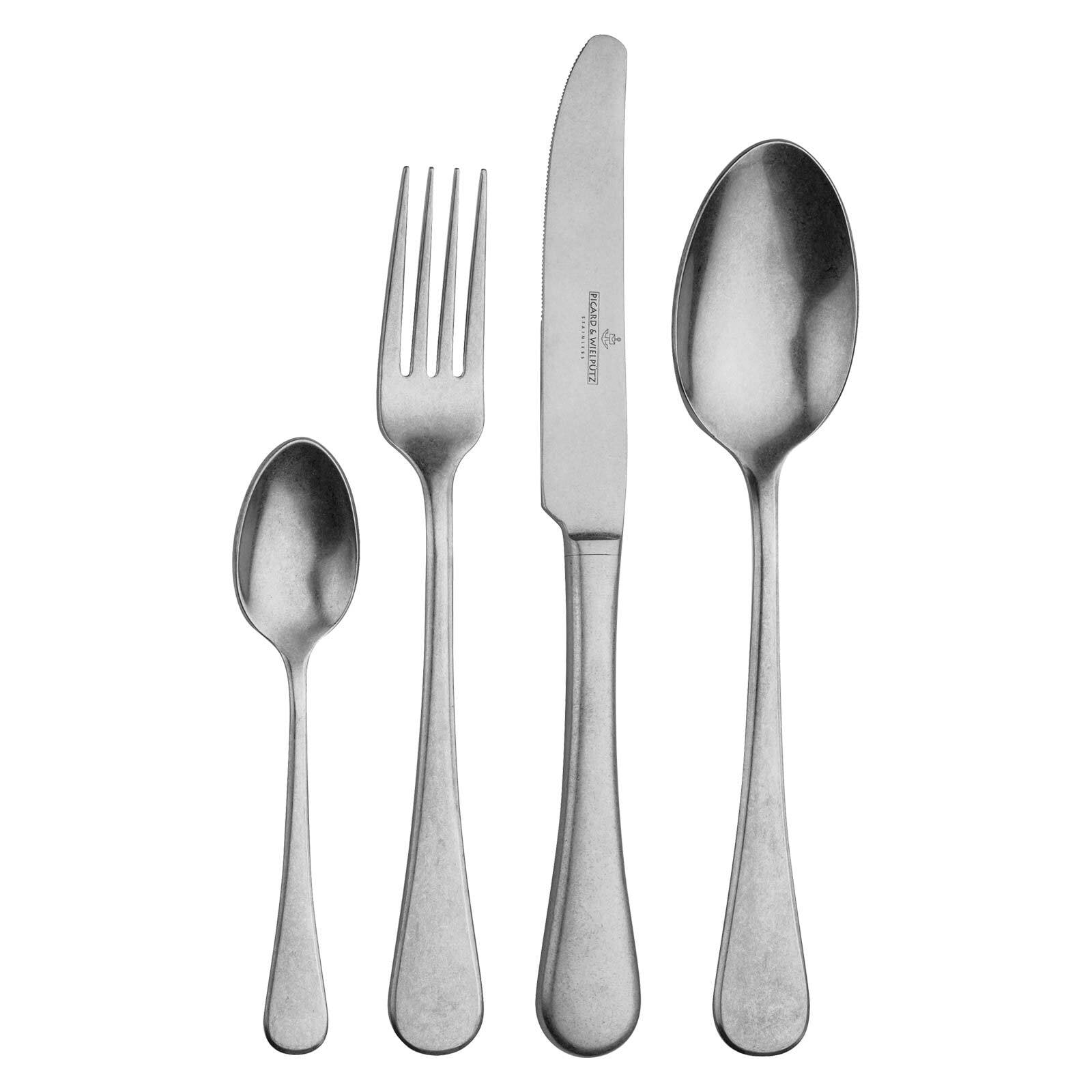 Picard & Wielpütz Solingen Besteck-Set "Tafelbesteck Landhaus 24er Set silber" Spülmaschinengeeignet