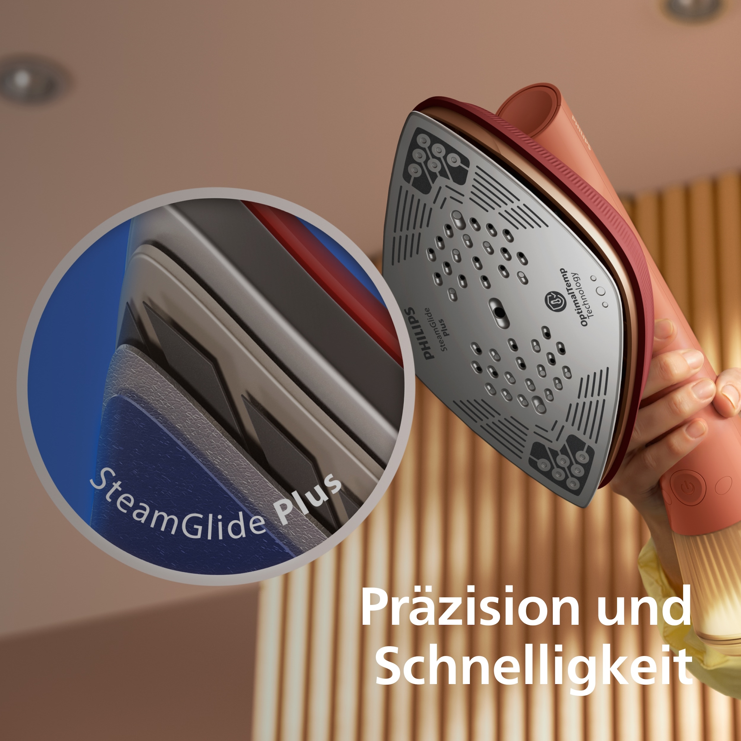 Philips Dampfbügeleisen »GC213/10 OneTurn 2-in-1 Bügeleisen & Steamer, StyleMat & Dock inkl.« 1800 W SteamGlide Plus, 200ml Wasserbehälter und 90 g Dampfstoß