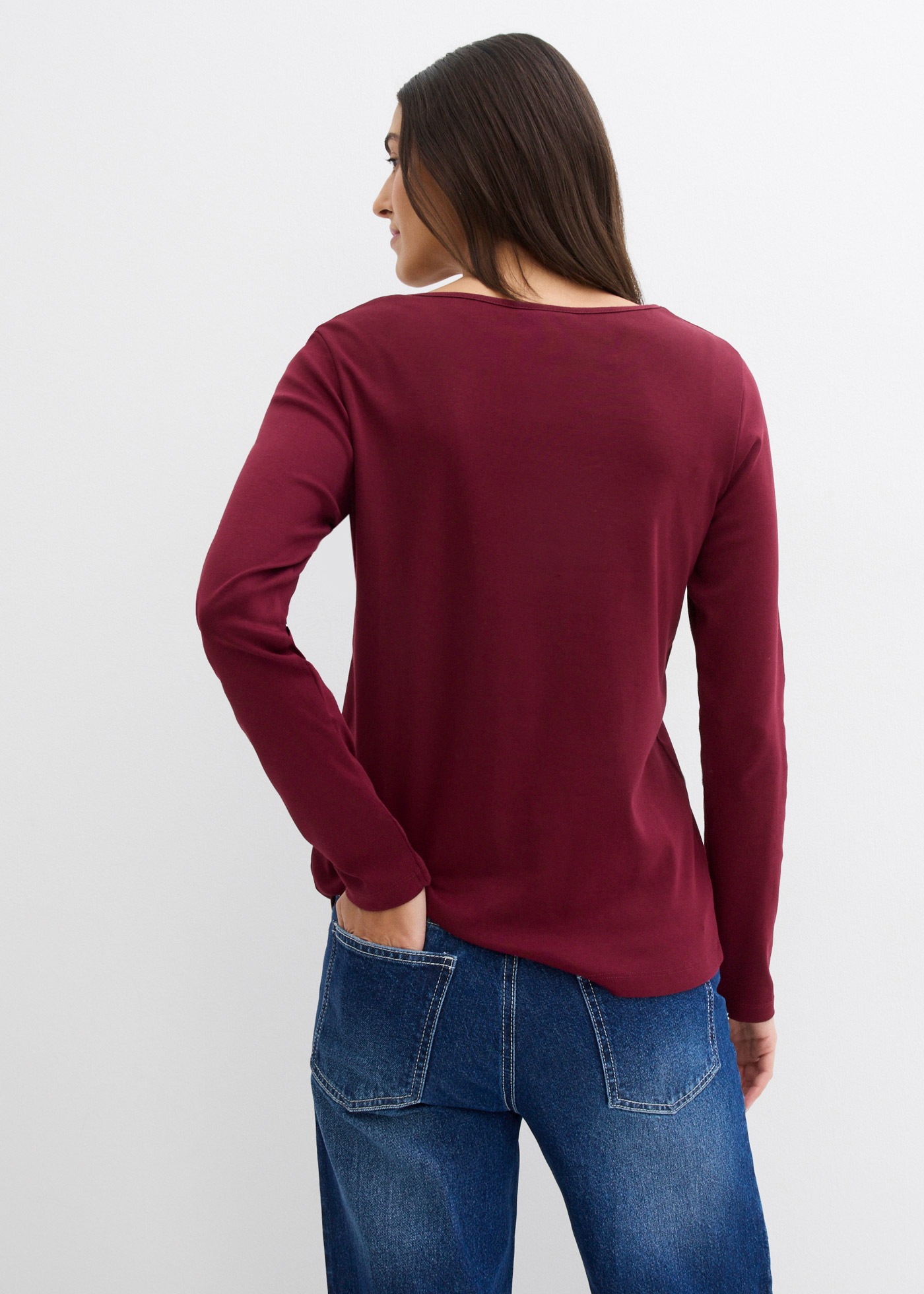 bonprix Langarmshirt 1 schmale Passform, Langarm, für Frühling und Sommer, günstig online kaufen