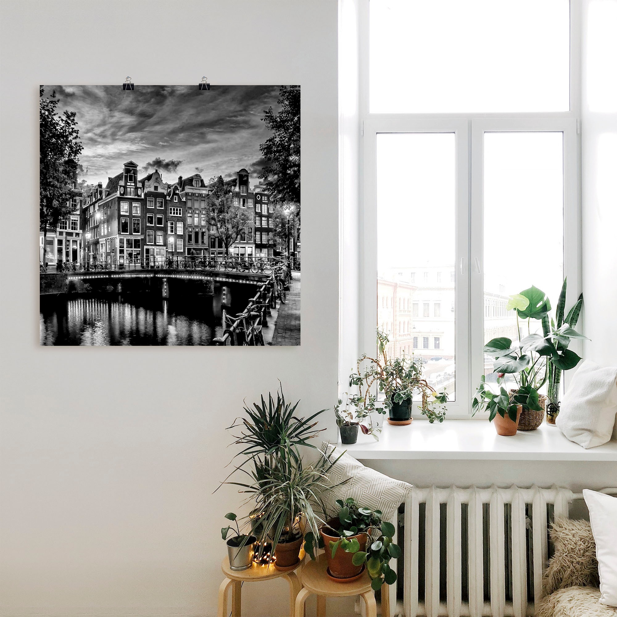 Artland Wandbild »Amsterdam Abendidylle«, Amsterdam, (1 St.), als Leinwandbild, Poster, Wandaufkleber in verschied. Größen