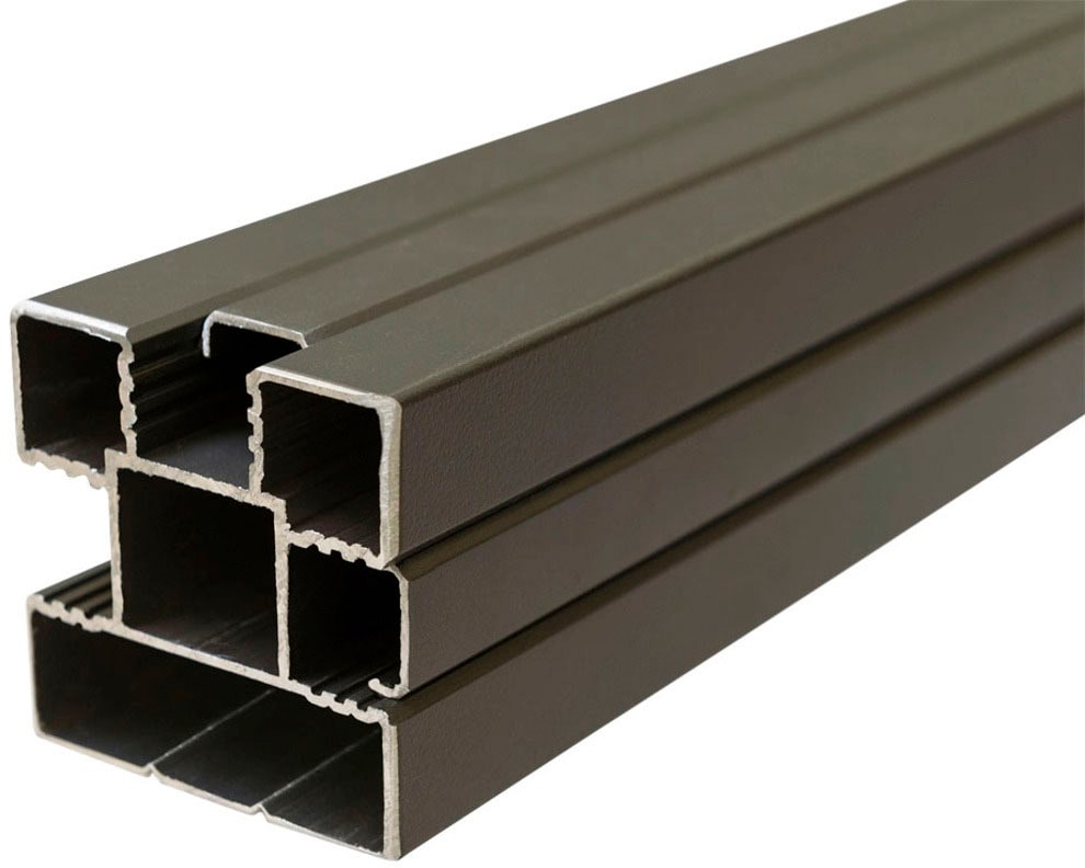 Tetzner & Jentzsch Sichtschutzelement »ROUNDROCK 7«, (Set), Satiniertes Glas in Aluminiumpfosten