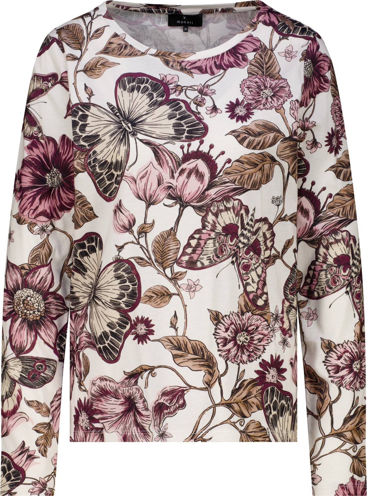 Monari Langarmshirt »Shirt Blume allover« Regular fit mit Blumenmuster