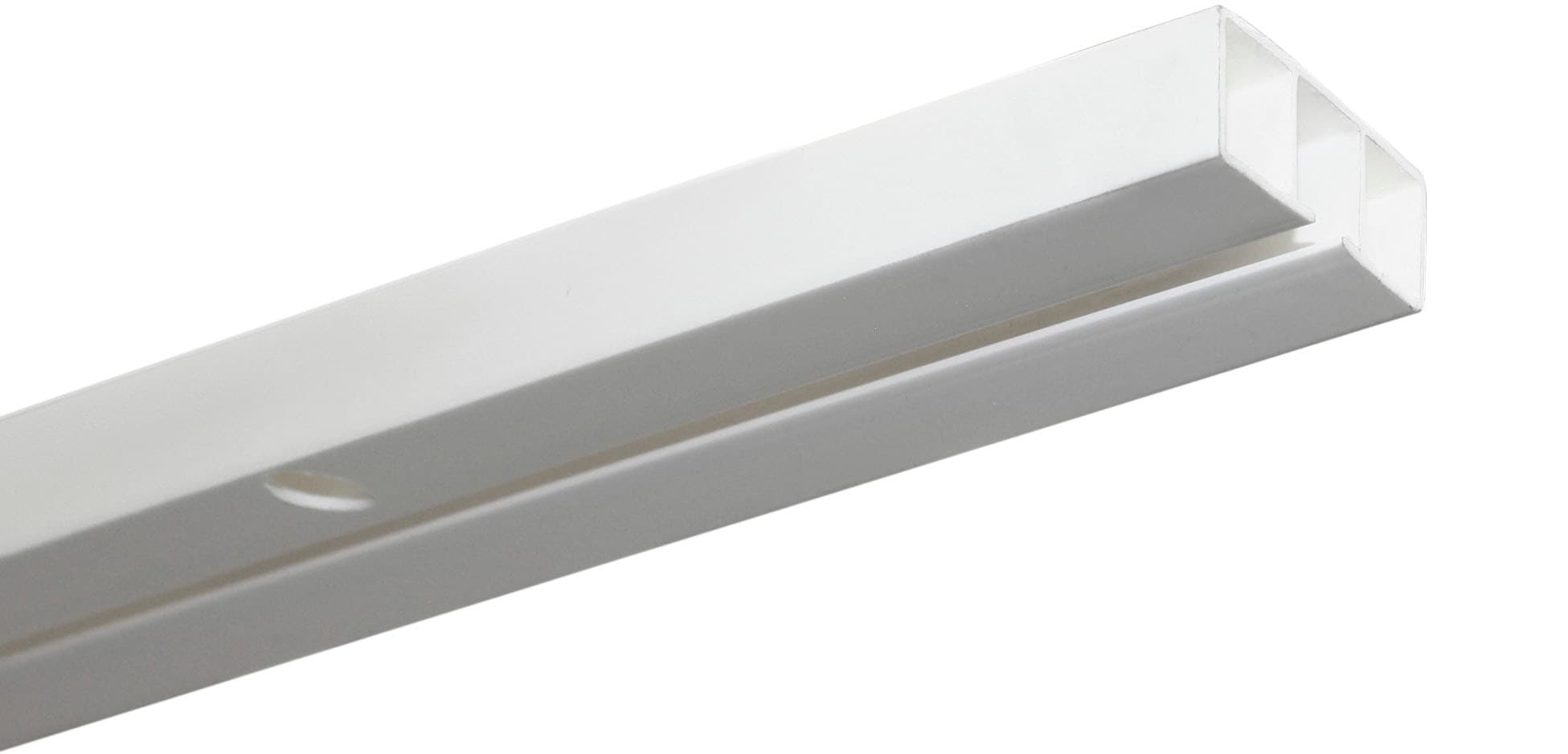 GARDINIA Vorhangschiene "Slim Line" 1 läufig-läufig mit Bohren, Deckenmontage, Kunststoff, Aufputzschiene