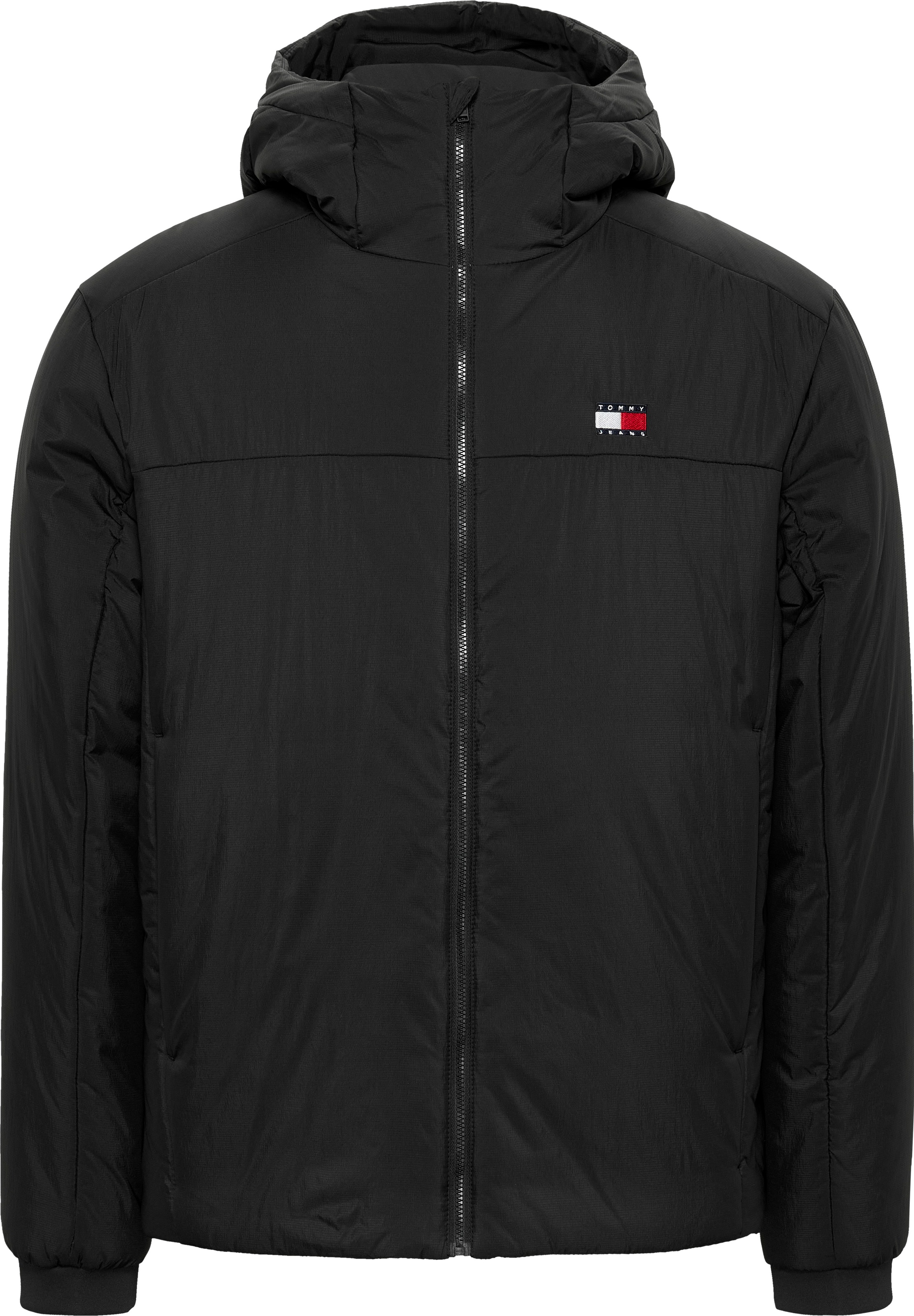 Tommy Jeans Kurzjacke »TJM LT POLY JACKET EXT«, mit Kapuze, mit Logostickerei