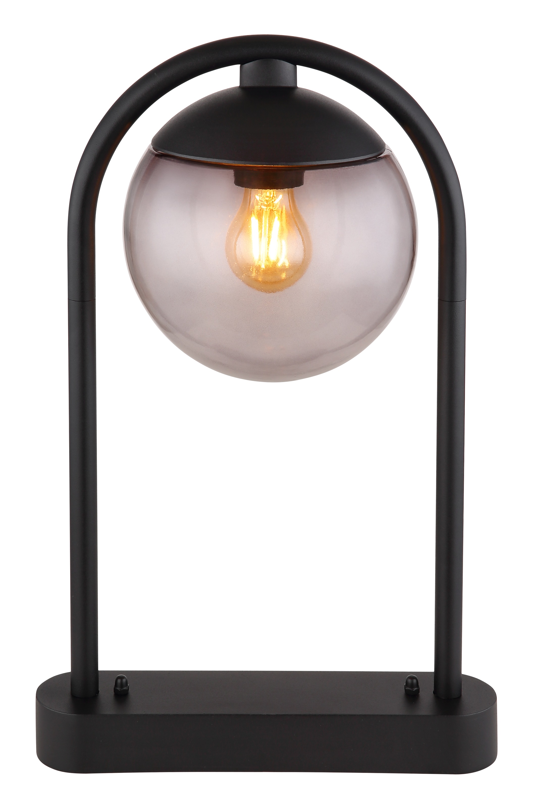 GLOBO LIGHTING Außen-Stehlampe "MICHAEL", 1 Stk.schwarz, Leuchten, Außenlampe/schwarz/Glas rauchfarben/Richtung Lichtschein: abwärts