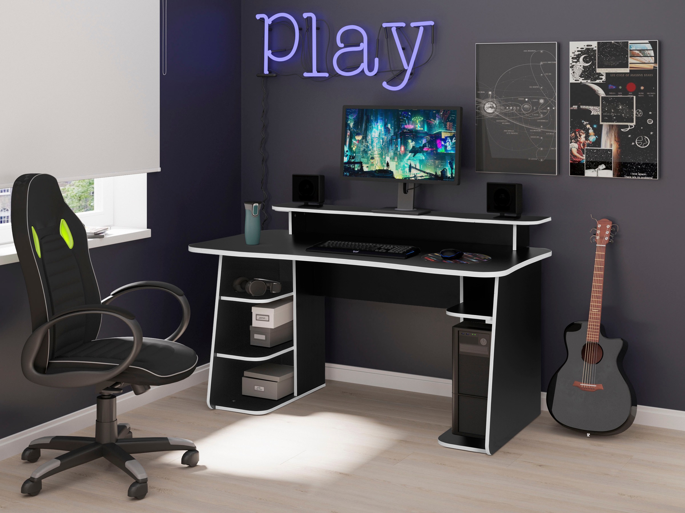 OTTO home Gamingtisch "GAME, Computertisch, Schreibtisch, Towerfach, Monito günstig online kaufen