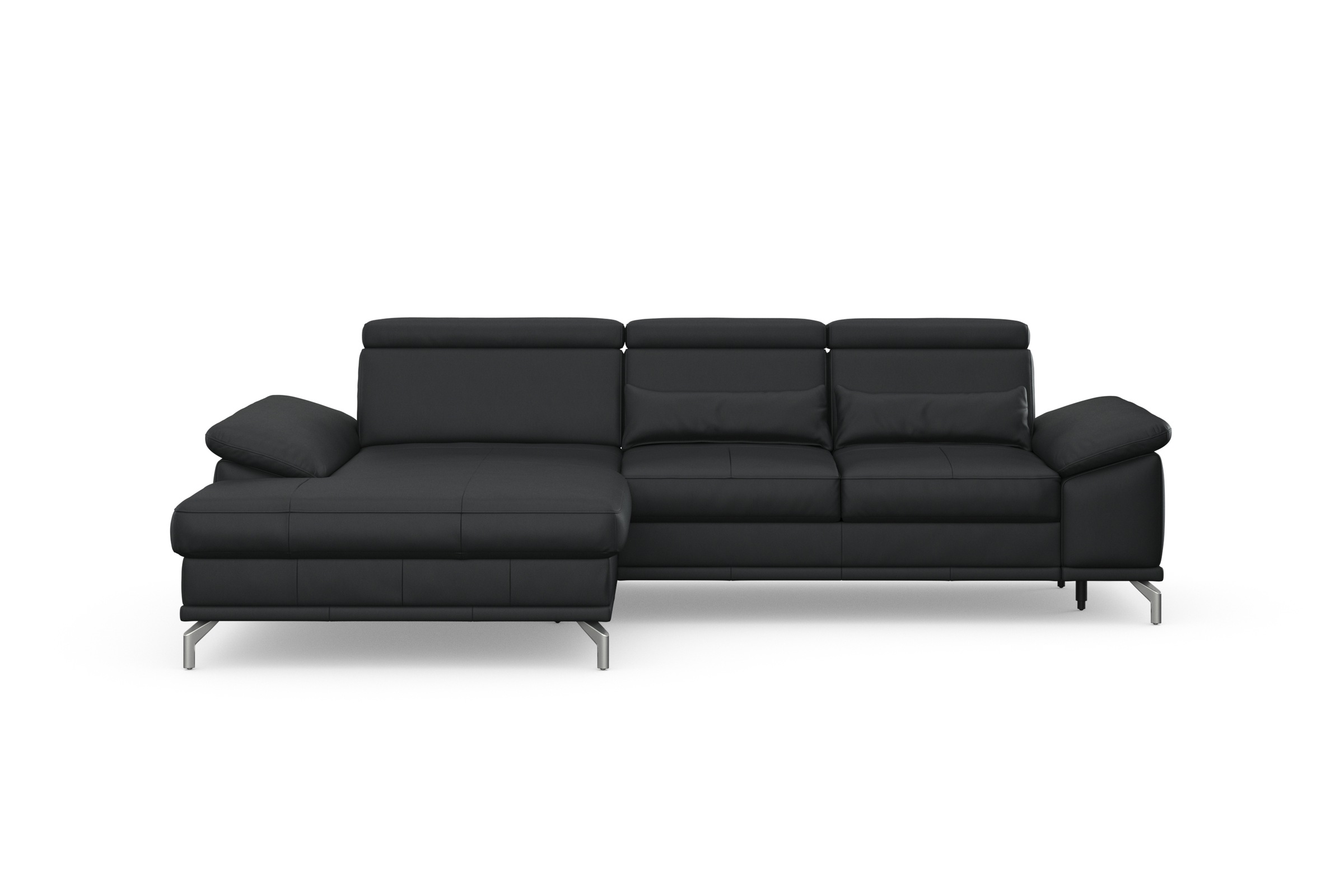 sit&more Ecksofa »Cabrio L-Form, mit Sitztiefenverstellung, Arm- und Kopfteilverstellung«, 2 Nierenkissen, Federkern, optional Bettfunktion und Stauraum