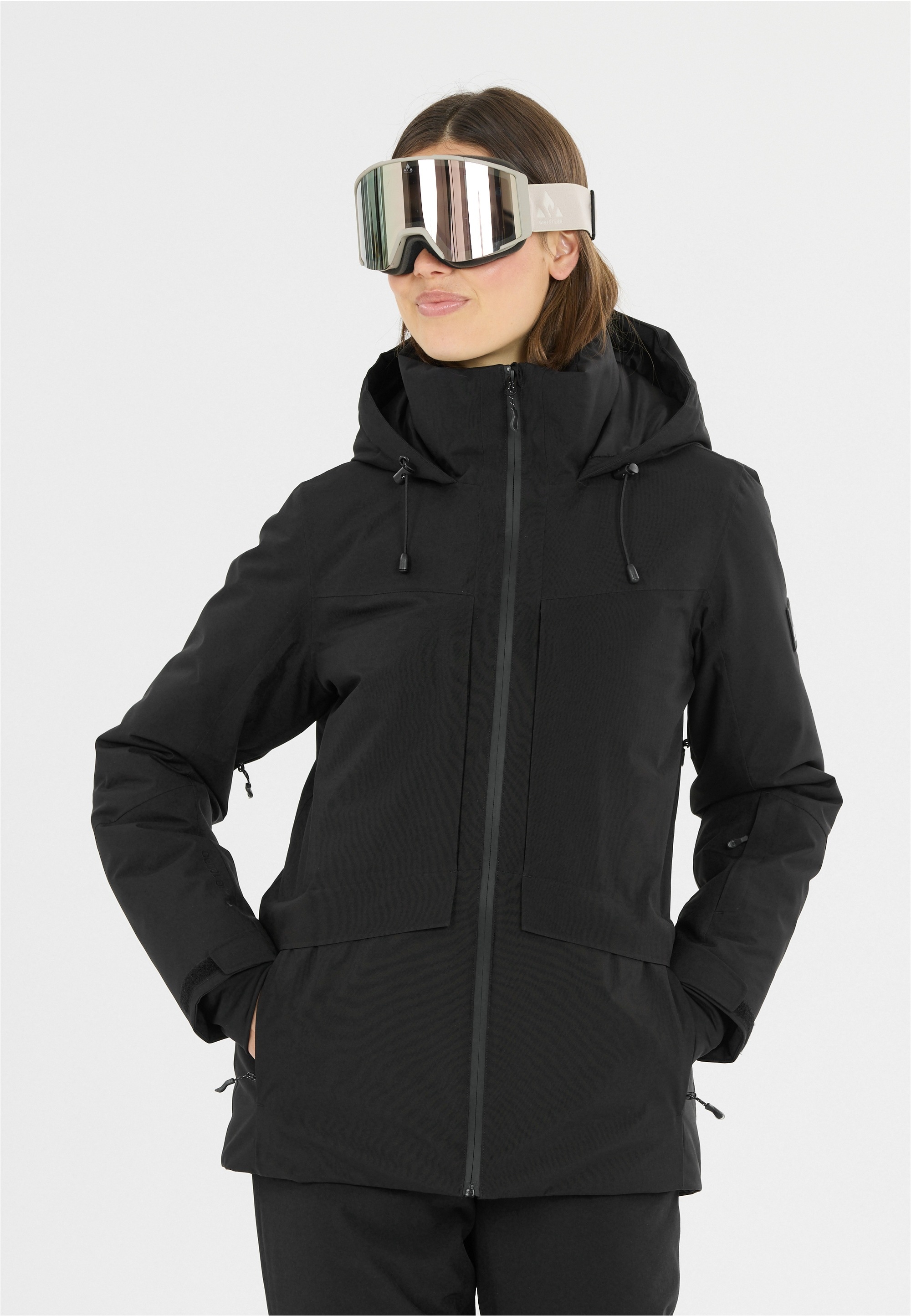 Skijacke WHISTLER "Kingland", Damen, Gr. 38, schwarz, 100% Polyester, mehrfarbig, normal, ohne Ausschnitt, Jacken Skijacke, in atmungsaktiver Qualität