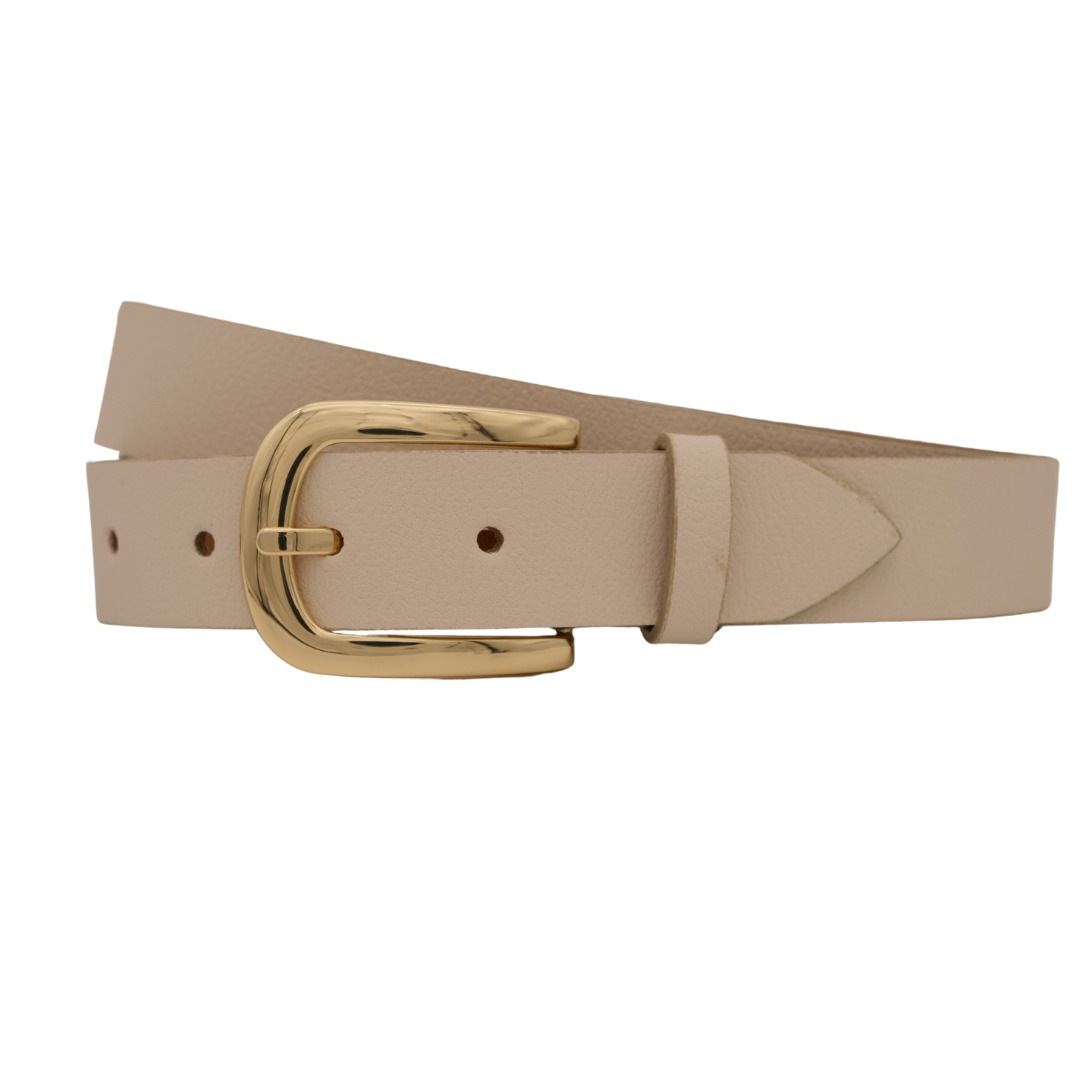 Ledergürtel ANNAMATONI "AnnaMatoni Ledergürtel Flora Ledergürtel Flora", Damen, Gr. TW85 - 100cm Gesamtlänge, beige (creme 105), 100% Leder, Gürtel Ledergürtel