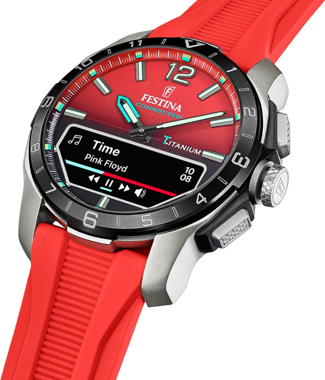 Festina Smartwatch »Connected D«, Quarzuhr, Armbanduhr, Herrenuhr, Schrittzähler, Weltzeit, Stoppfunkt.)