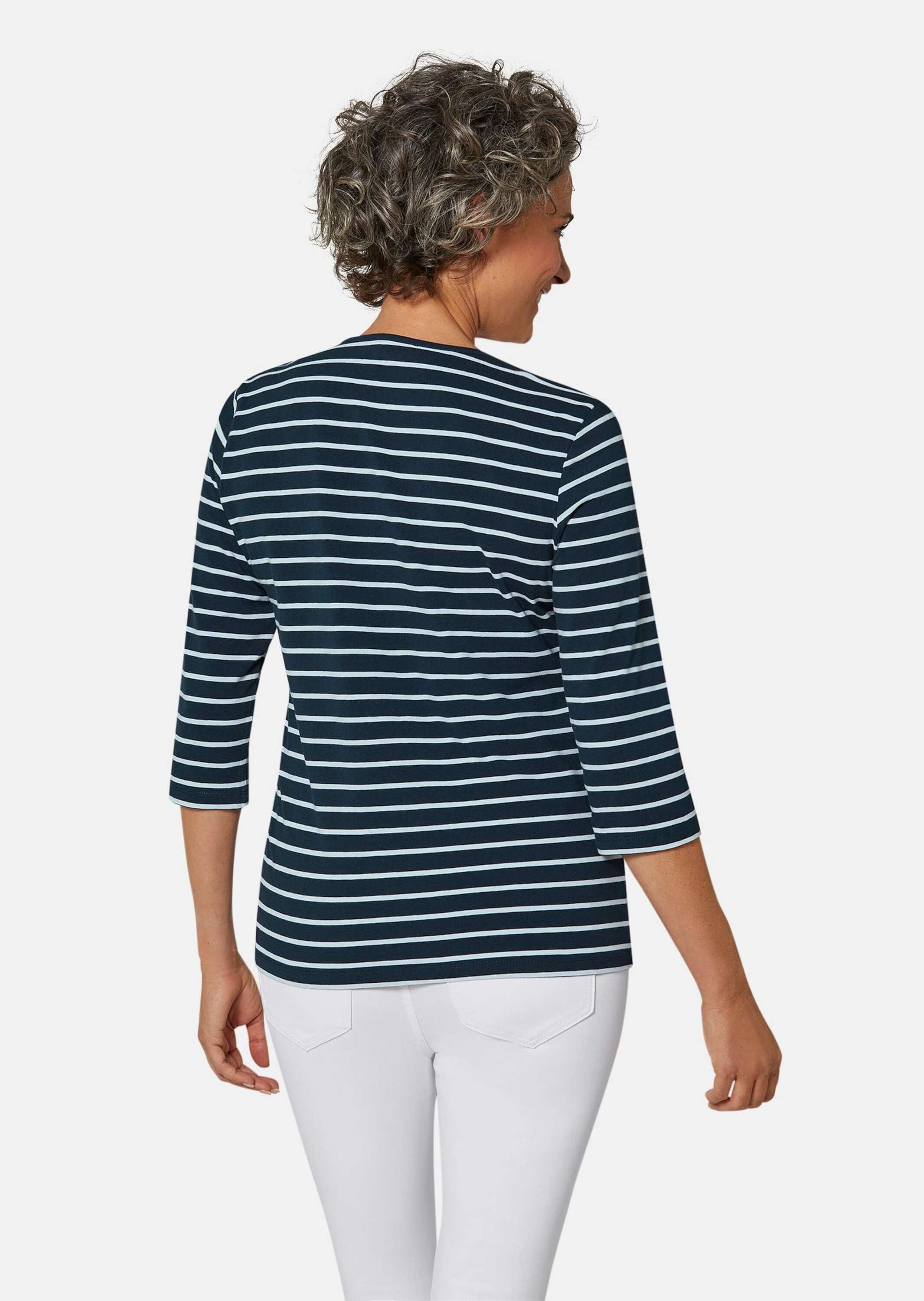 GOLDNER 3/4-Arm-Shirt »Ringelshirt Buntgewirktes Ringelshirt«