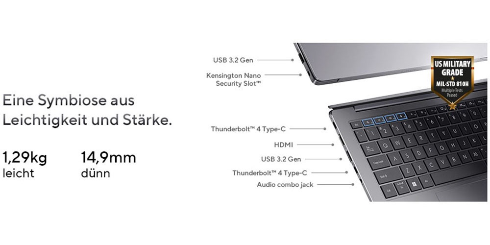 Asus Notebook »ExpertBook P5 P5405CSA-NZ0911W« 35,6 cm / 14 ″ Intel Core Ultra 5 ARC 130V 512 GB SSD